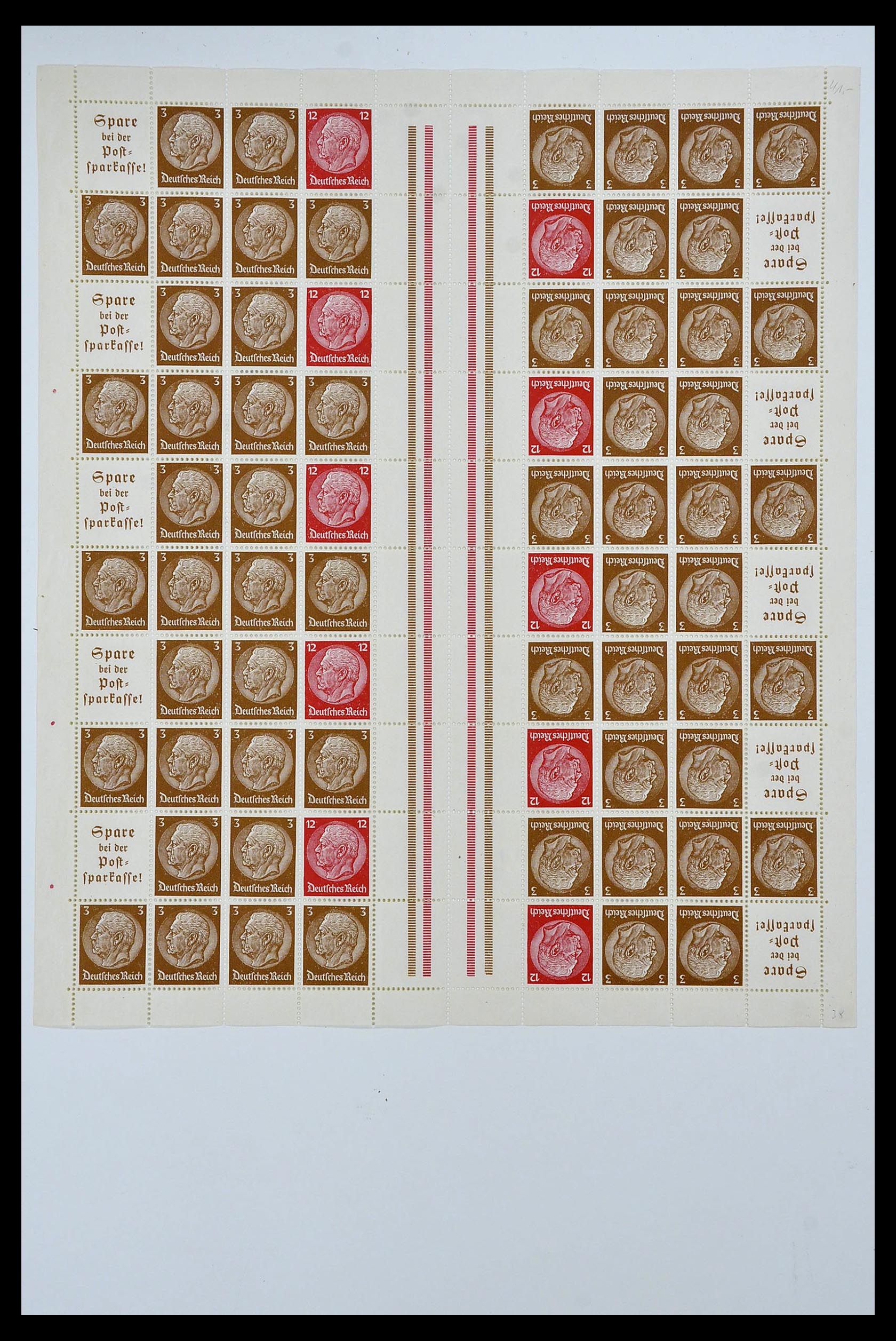 34164 035 - Stamp collection 34164 German Reich Markenheftchenbogen 1933-1942.