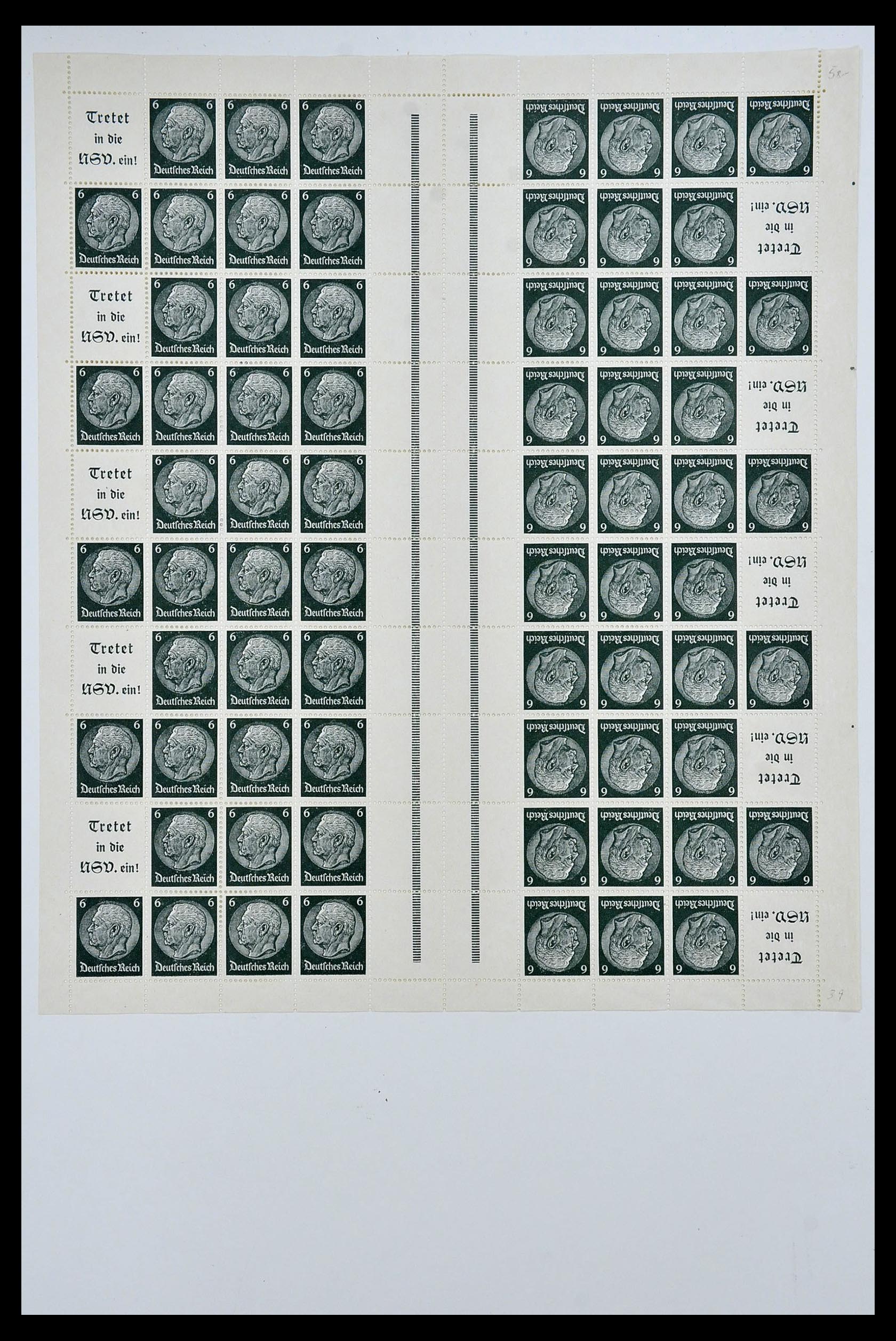 34164 039 - Stamp collection 34164 German Reich Markenheftchenbogen 1933-1942.