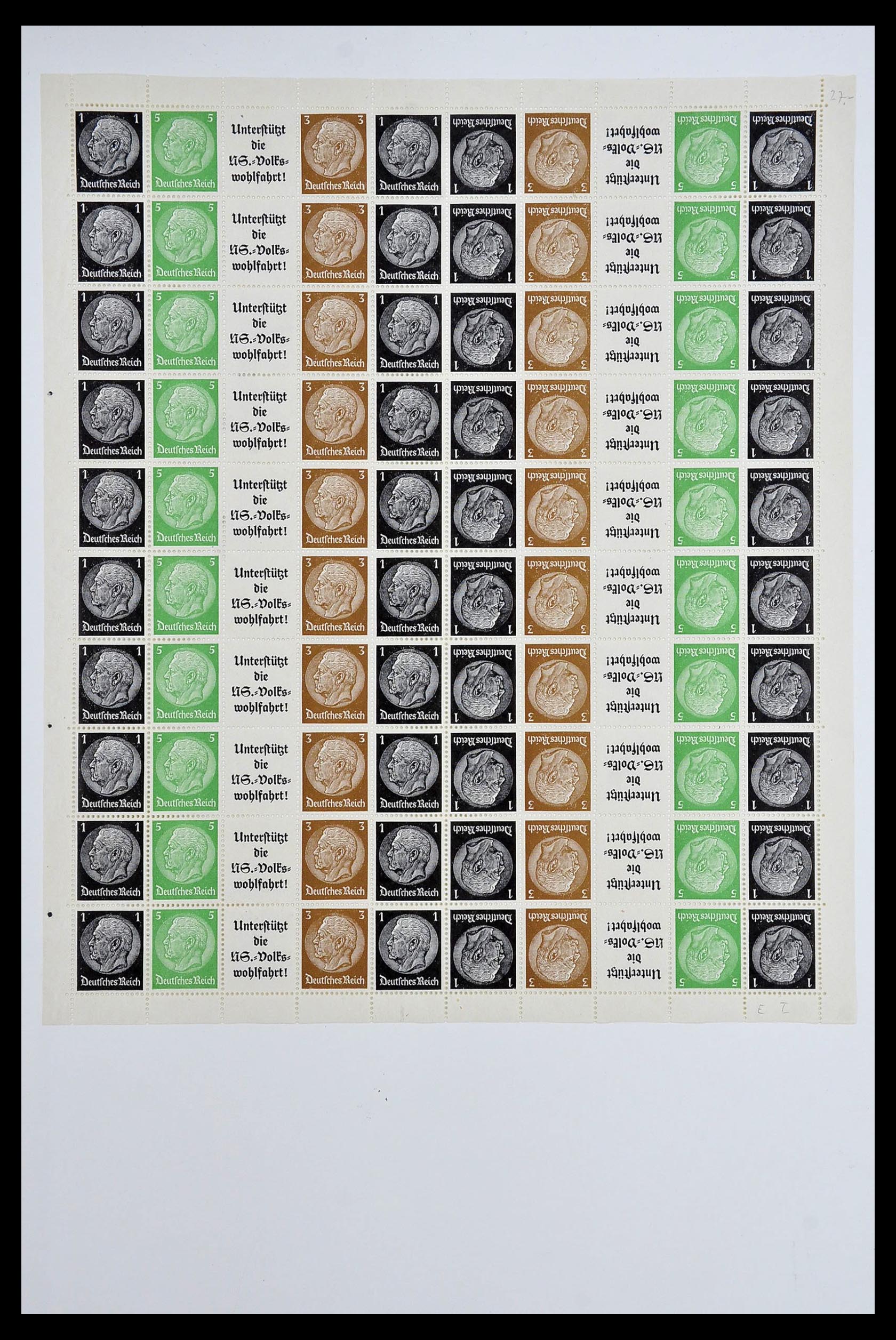 34164 053 - Stamp collection 34164 German Reich Markenheftchenbogen 1933-1942.