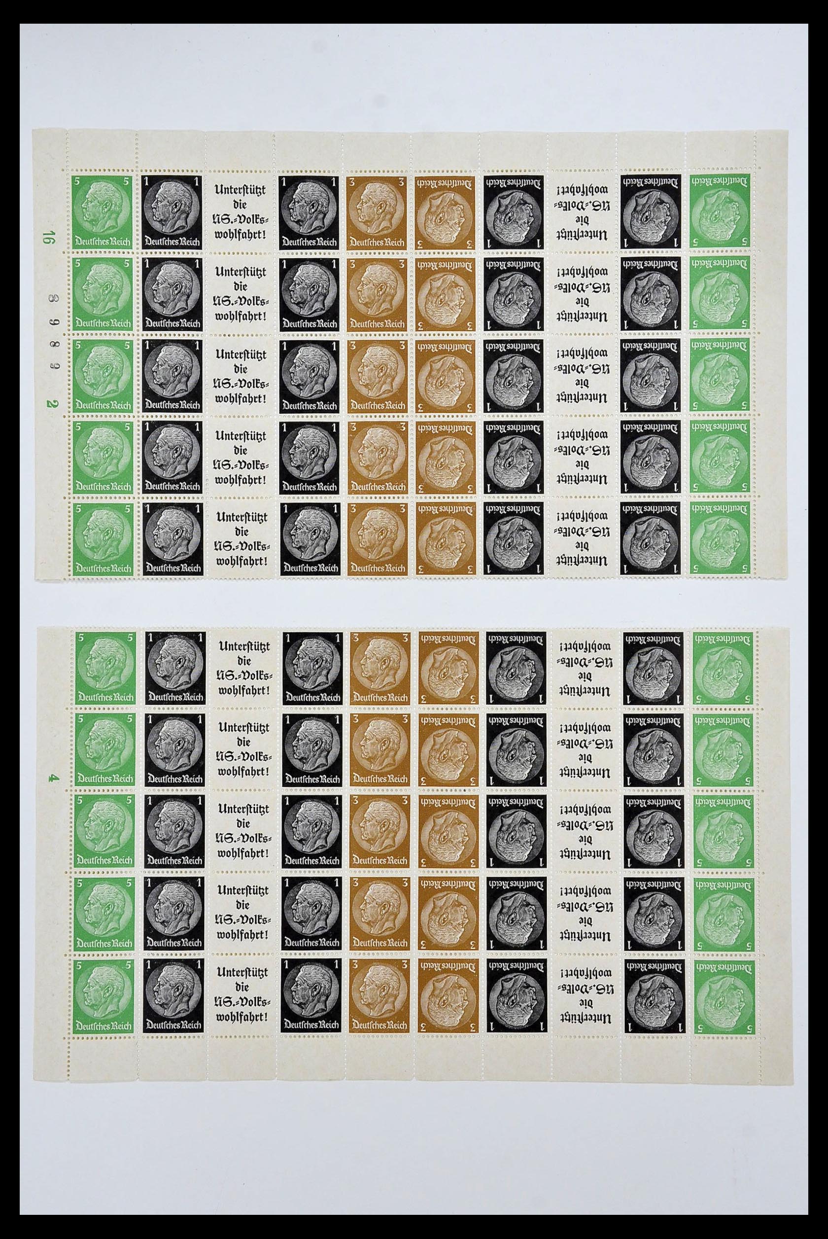 34164 055 - Stamp collection 34164 German Reich Markenheftchenbogen 1933-1942.