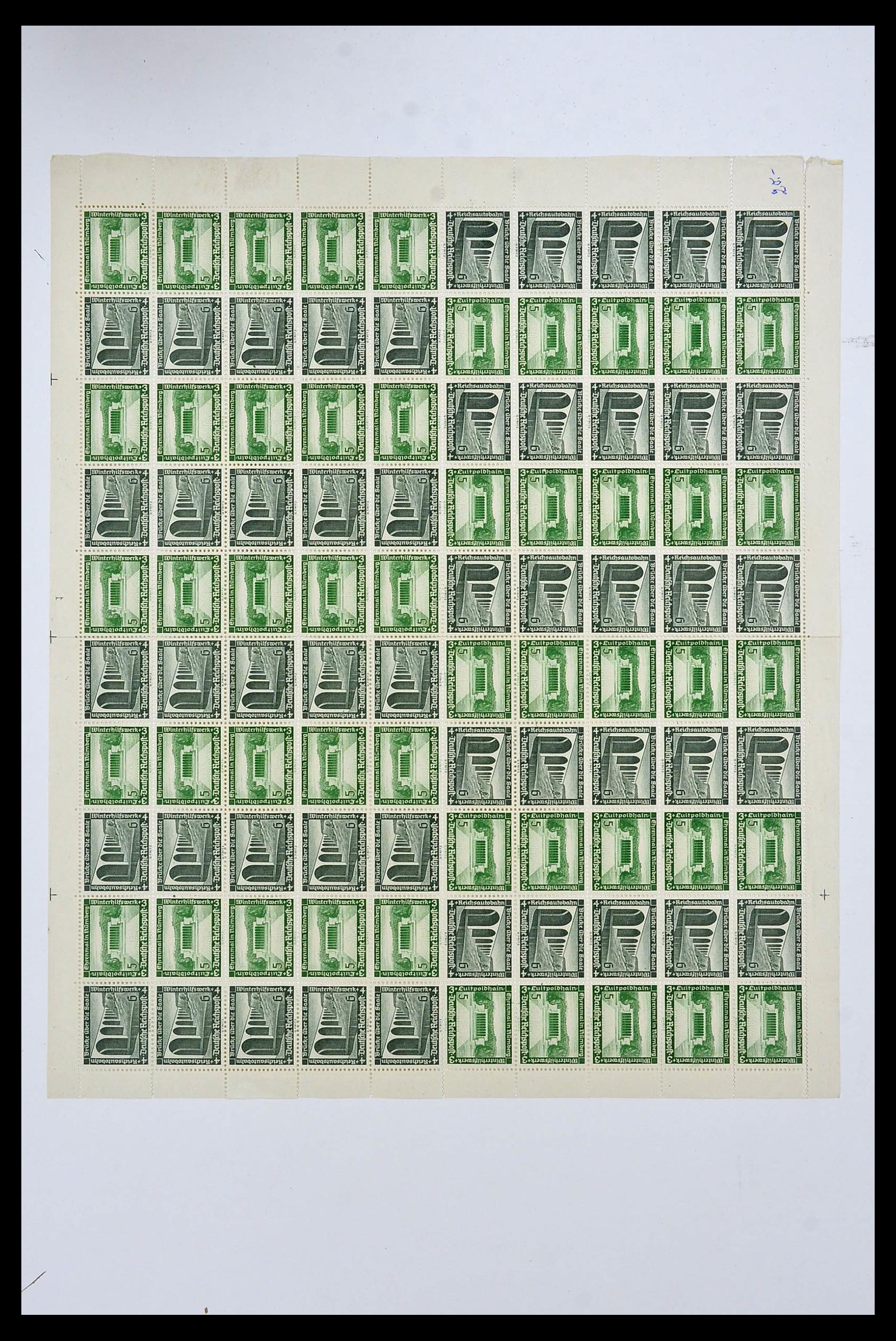 34164 061 - Stamp collection 34164 German Reich Markenheftchenbogen 1933-1942.