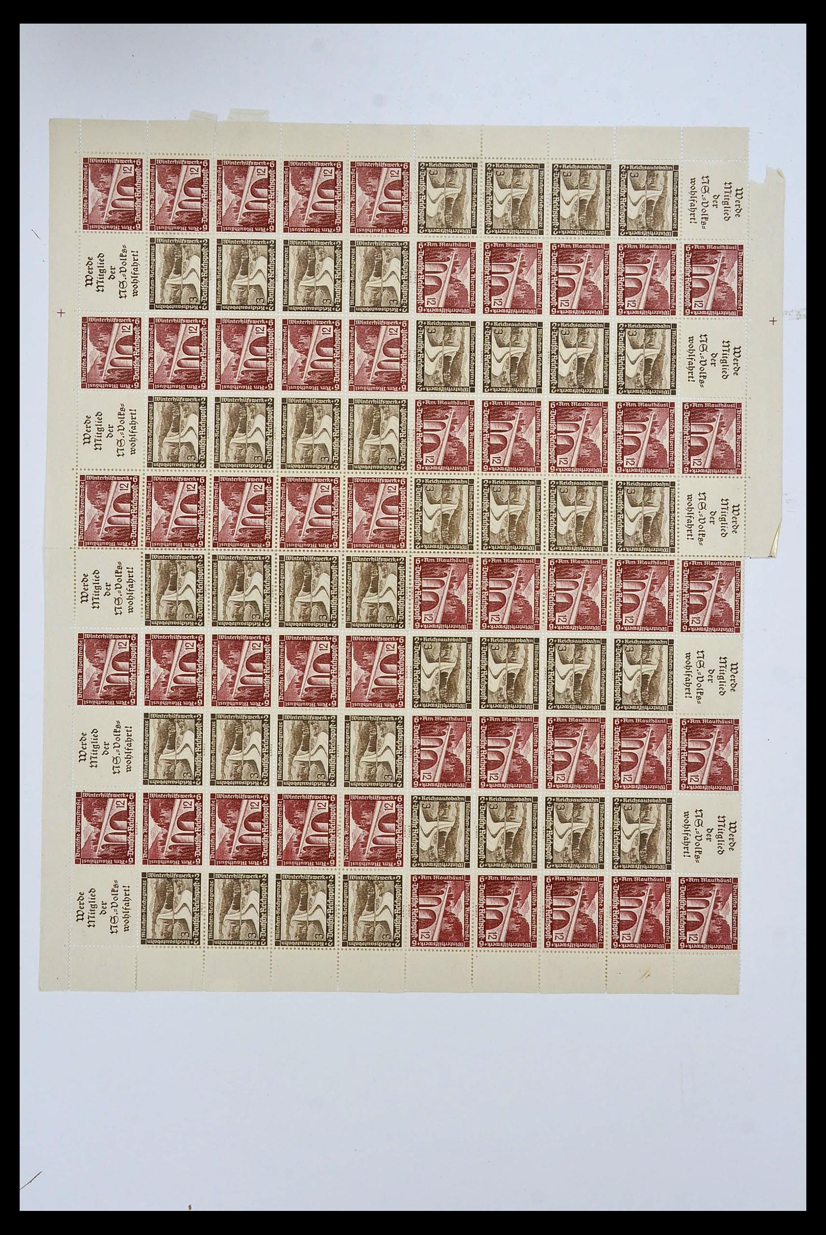 34164 064 - Stamp collection 34164 German Reich Markenheftchenbogen 1933-1942.