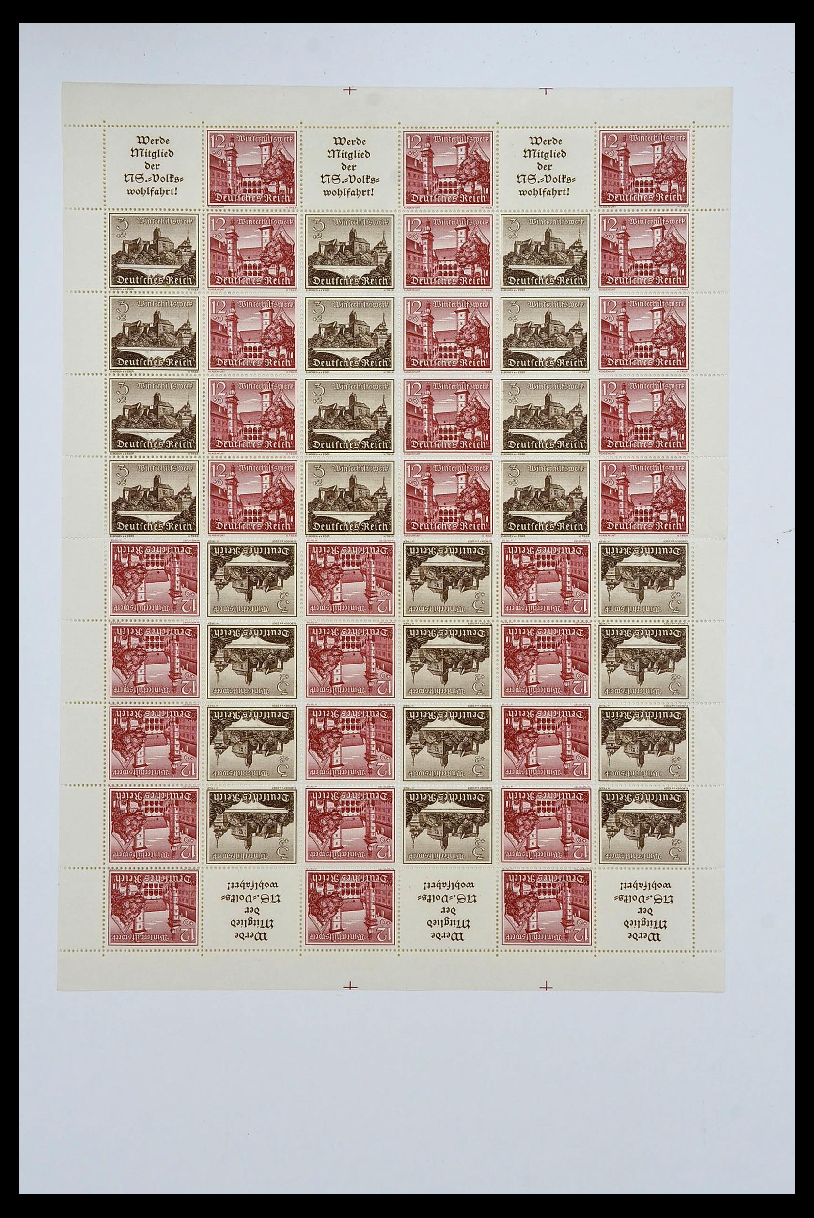 34164 068 - Stamp collection 34164 German Reich Markenheftchenbogen 1933-1942.