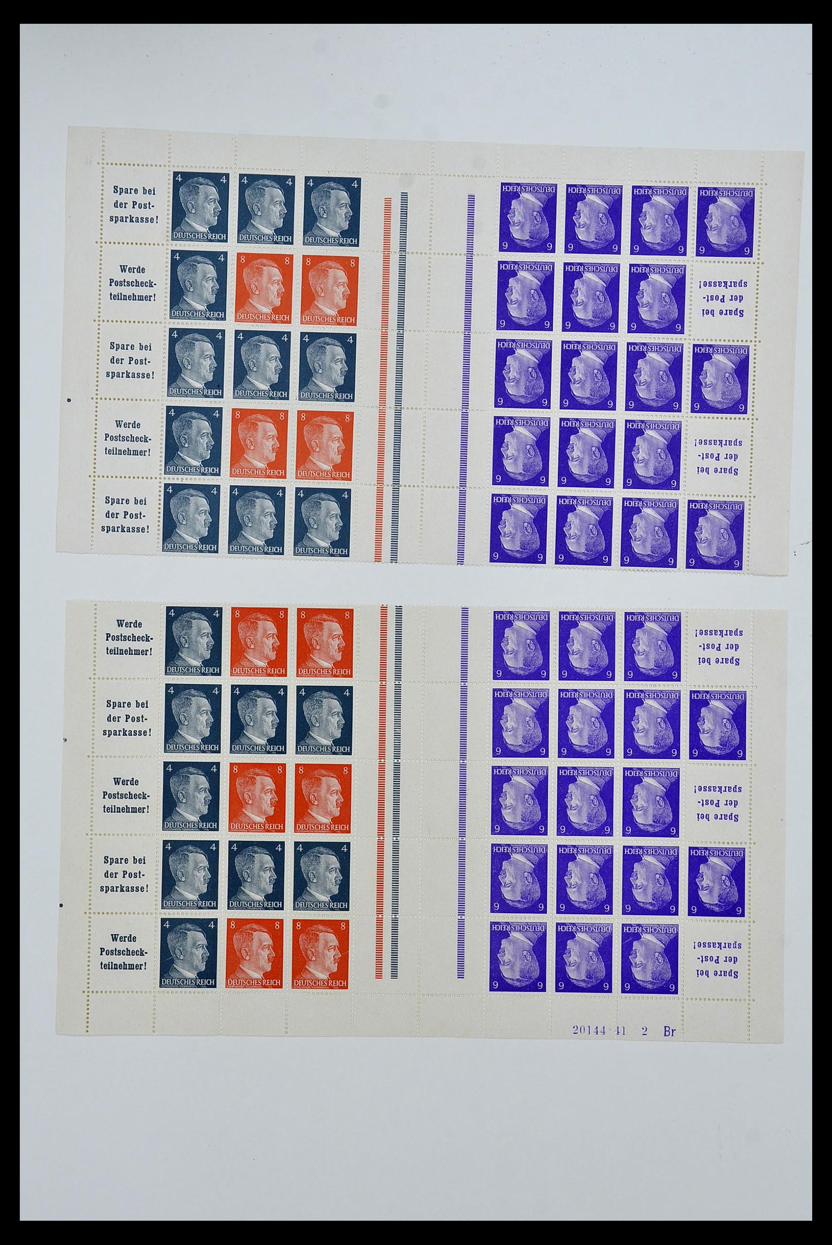 34164 073 - Stamp collection 34164 German Reich Markenheftchenbogen 1933-1942.