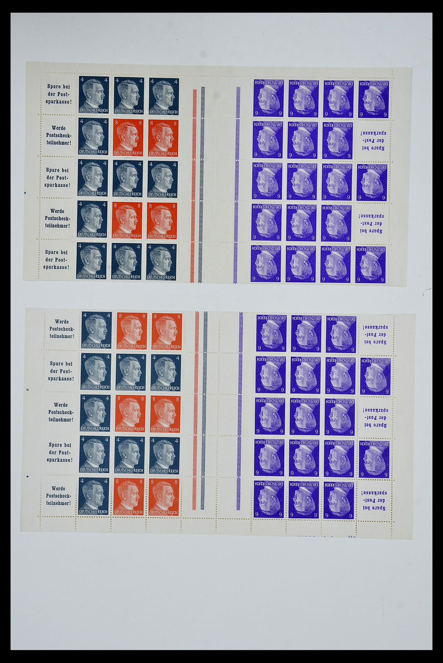 34164 075 - Stamp collection 34164 German Reich Markenheftchenbogen 1933-1942.