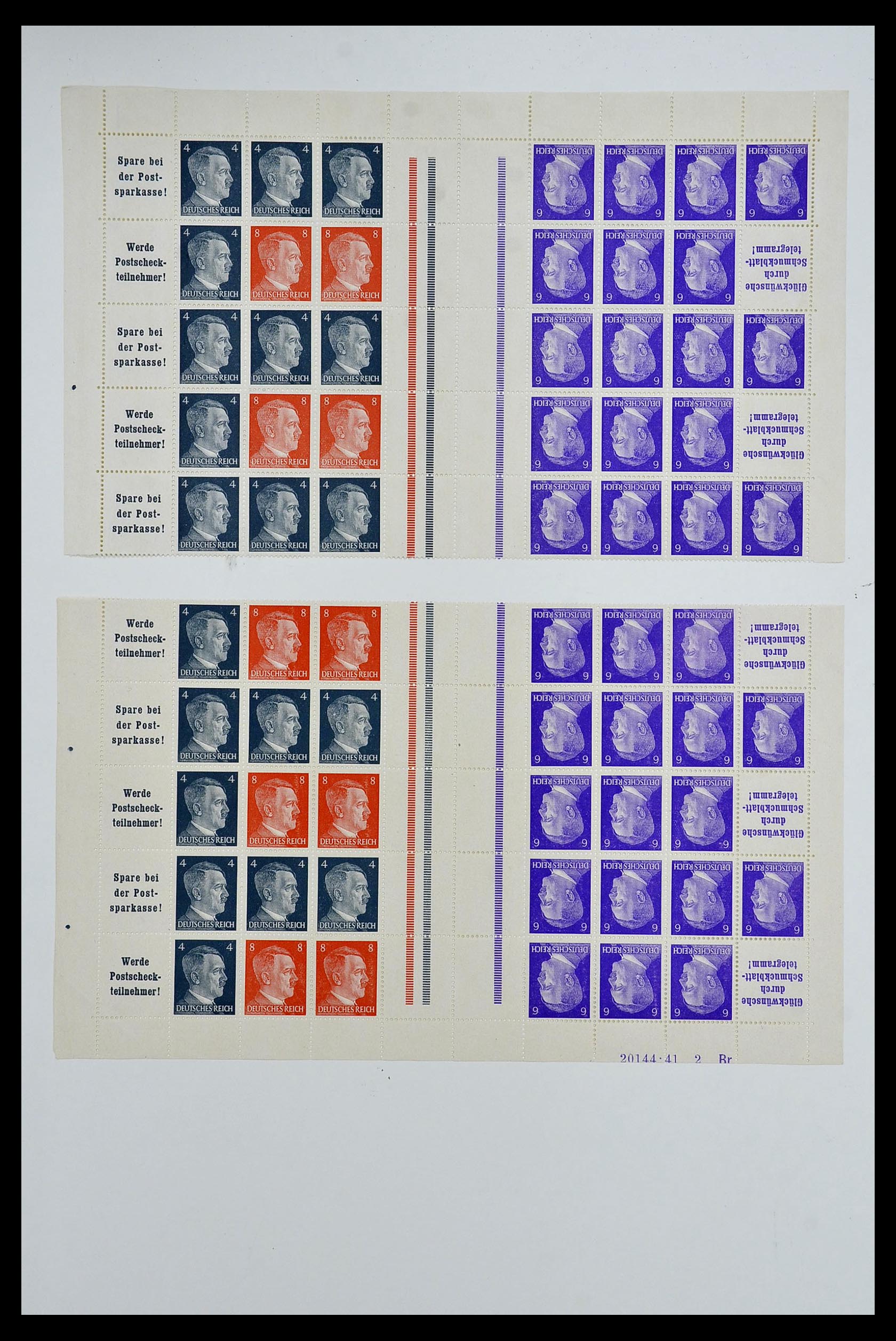 34164 077 - Stamp collection 34164 German Reich Markenheftchenbogen 1933-1942.