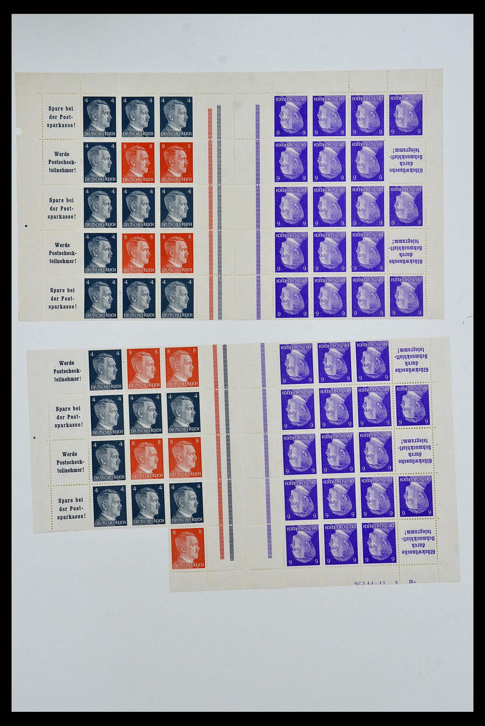34164 079 - Stamp collection 34164 German Reich Markenheftchenbogen 1933-1942.