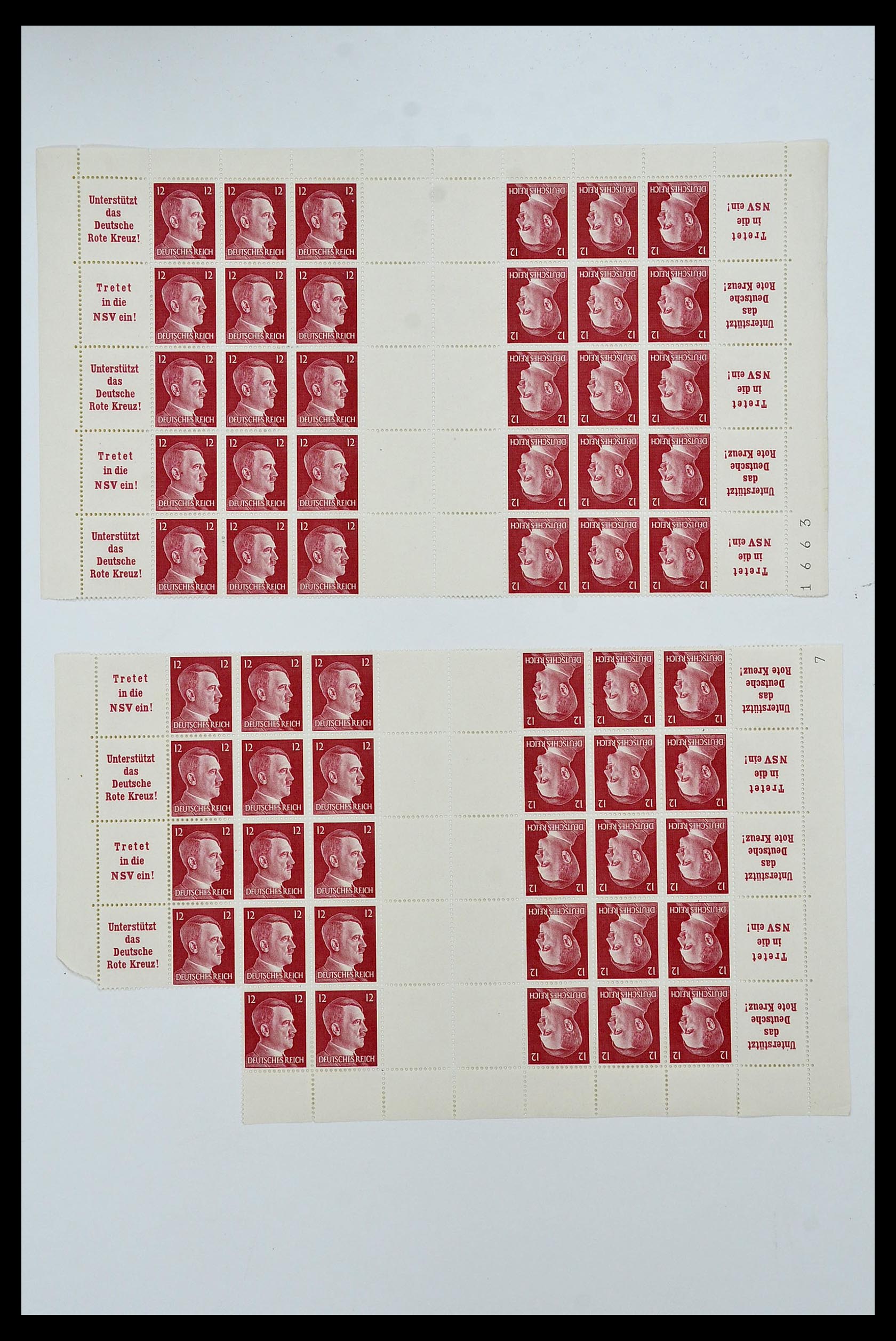 34164 081 - Stamp collection 34164 German Reich Markenheftchenbogen 1933-1942.
