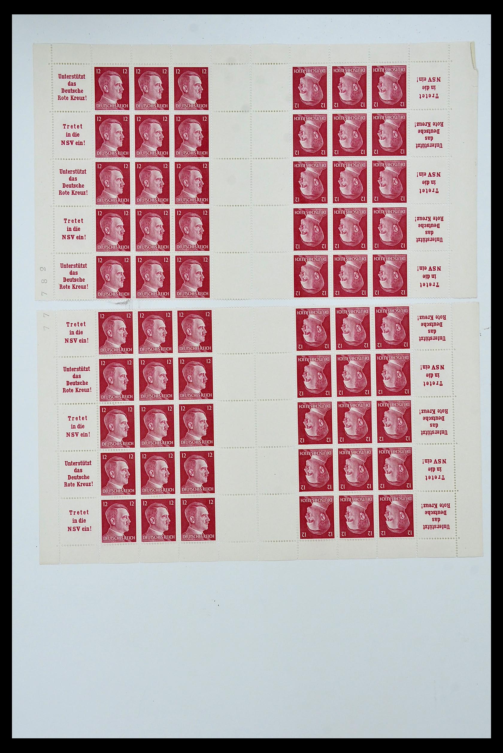 34164 083 - Stamp collection 34164 German Reich Markenheftchenbogen 1933-1942.