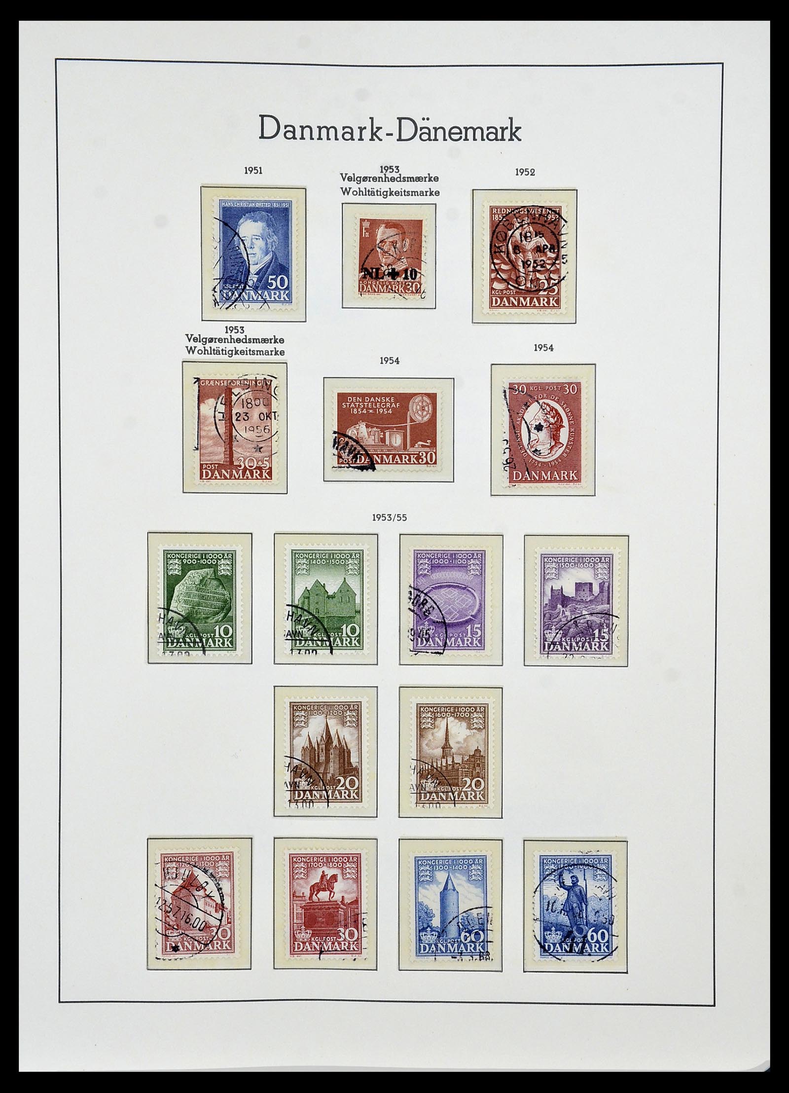 34165 021 - Postzegelverzameling 34165 Denemarken 1851-2004.