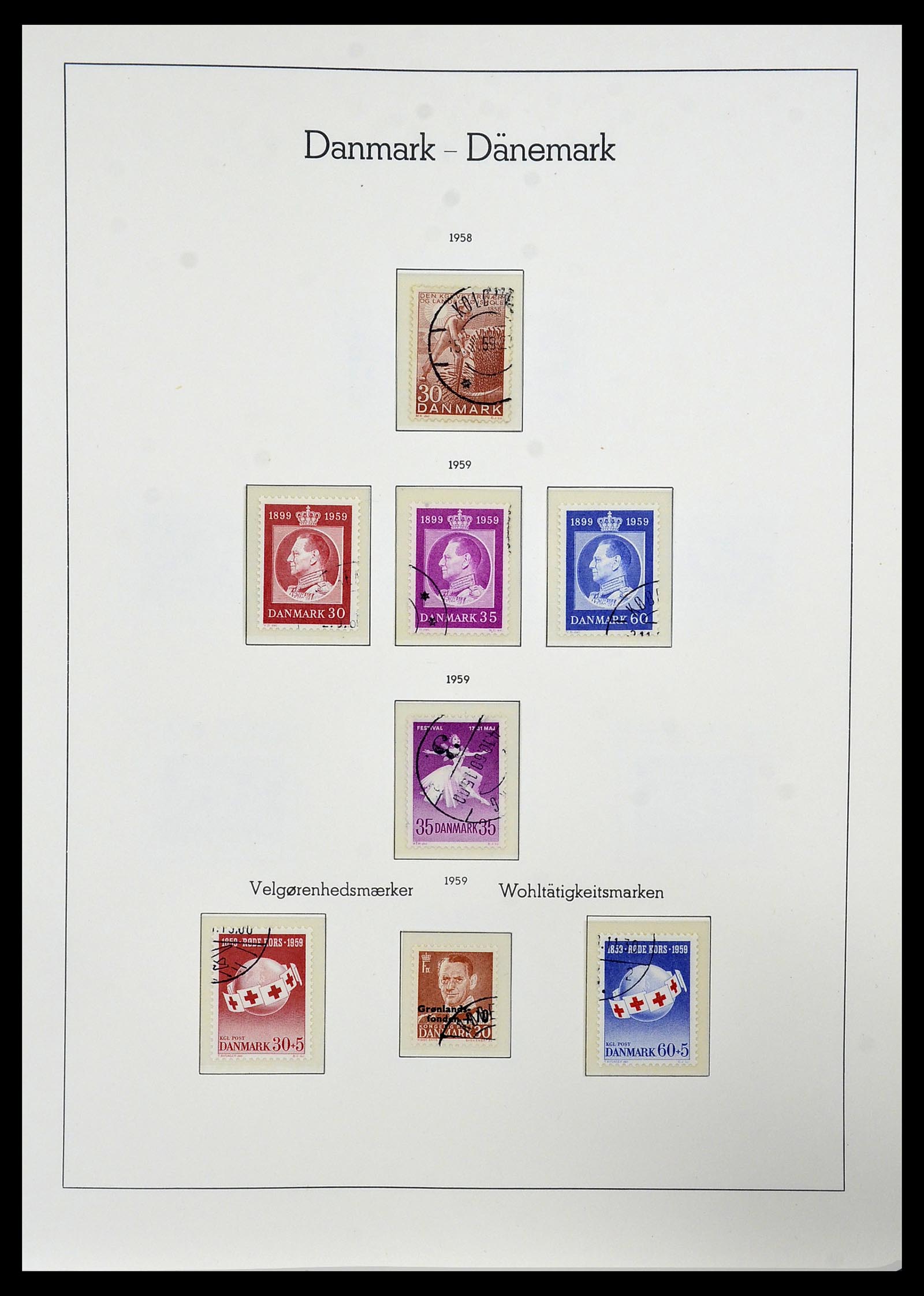 34165 023 - Postzegelverzameling 34165 Denemarken 1851-2004.