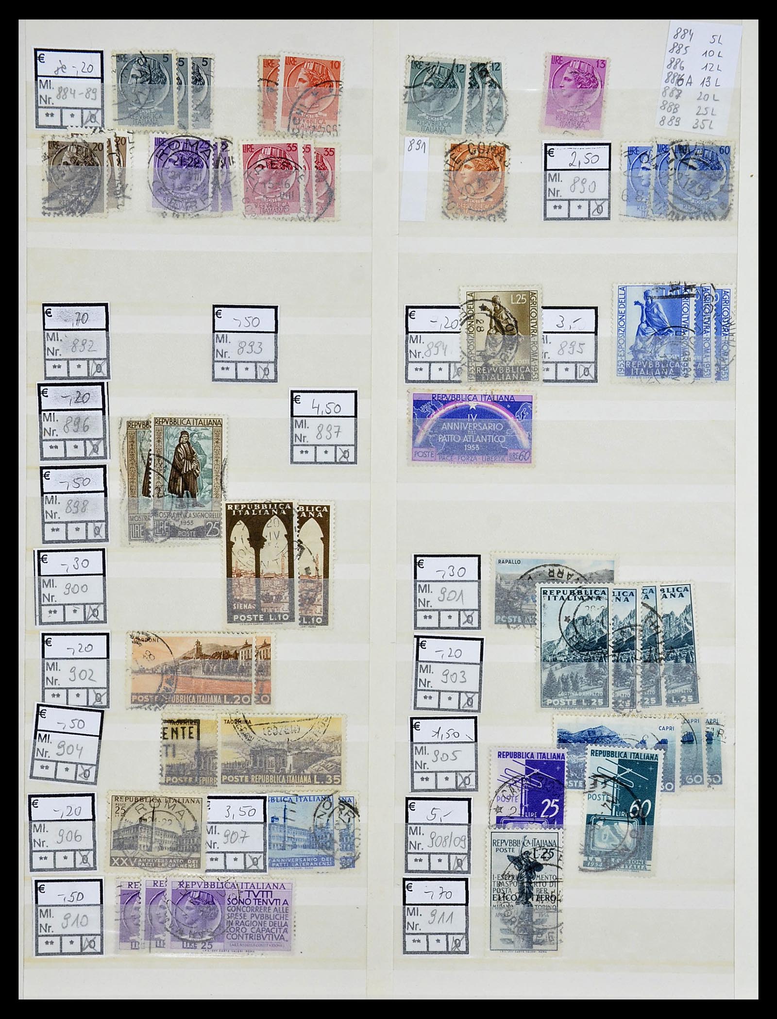 34166 014 - Postzegelverzameling 34166 Italië 1863-1990.