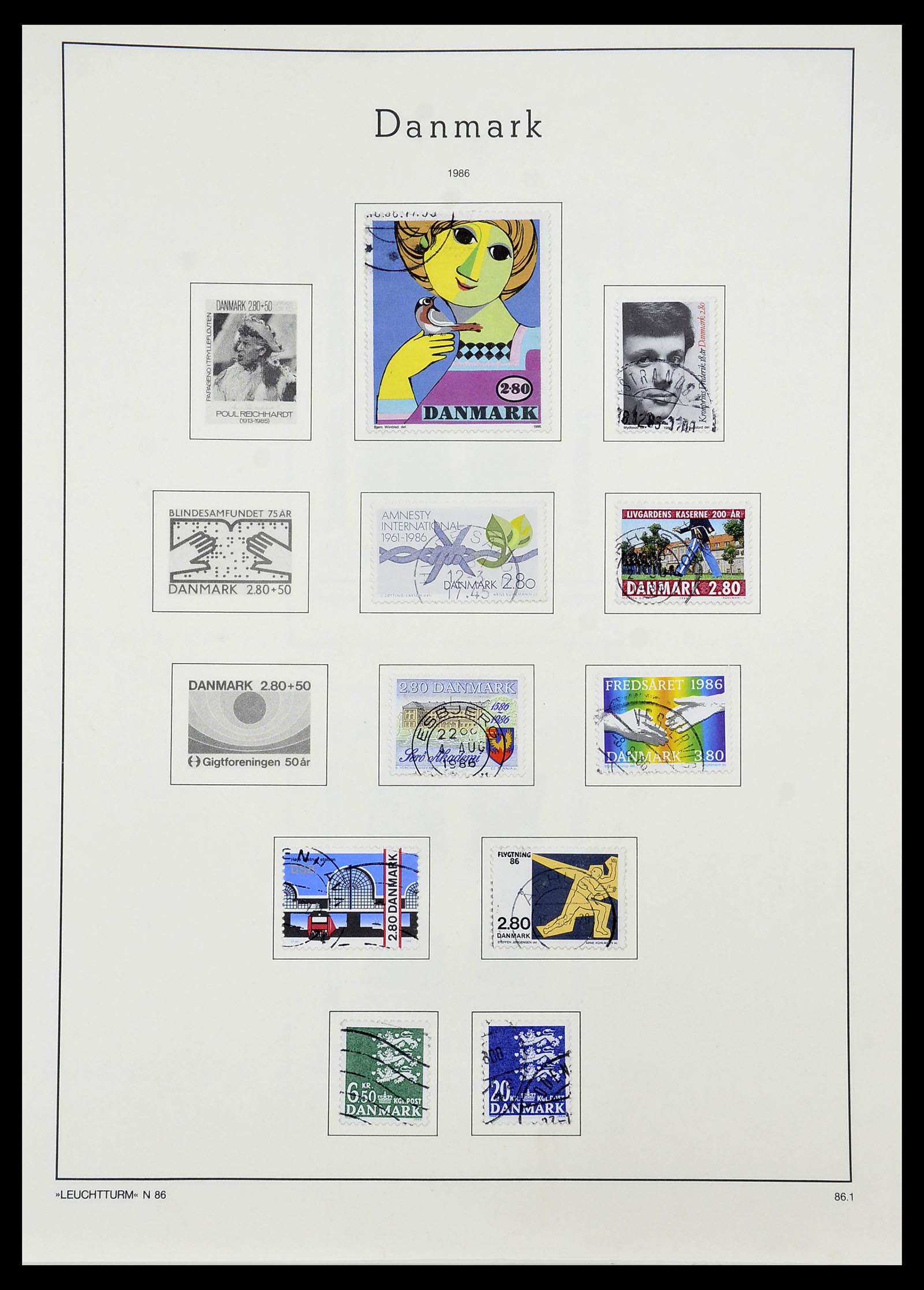 34167 080 - Postzegelverzameling 34167 Denemarken 1851-2004.