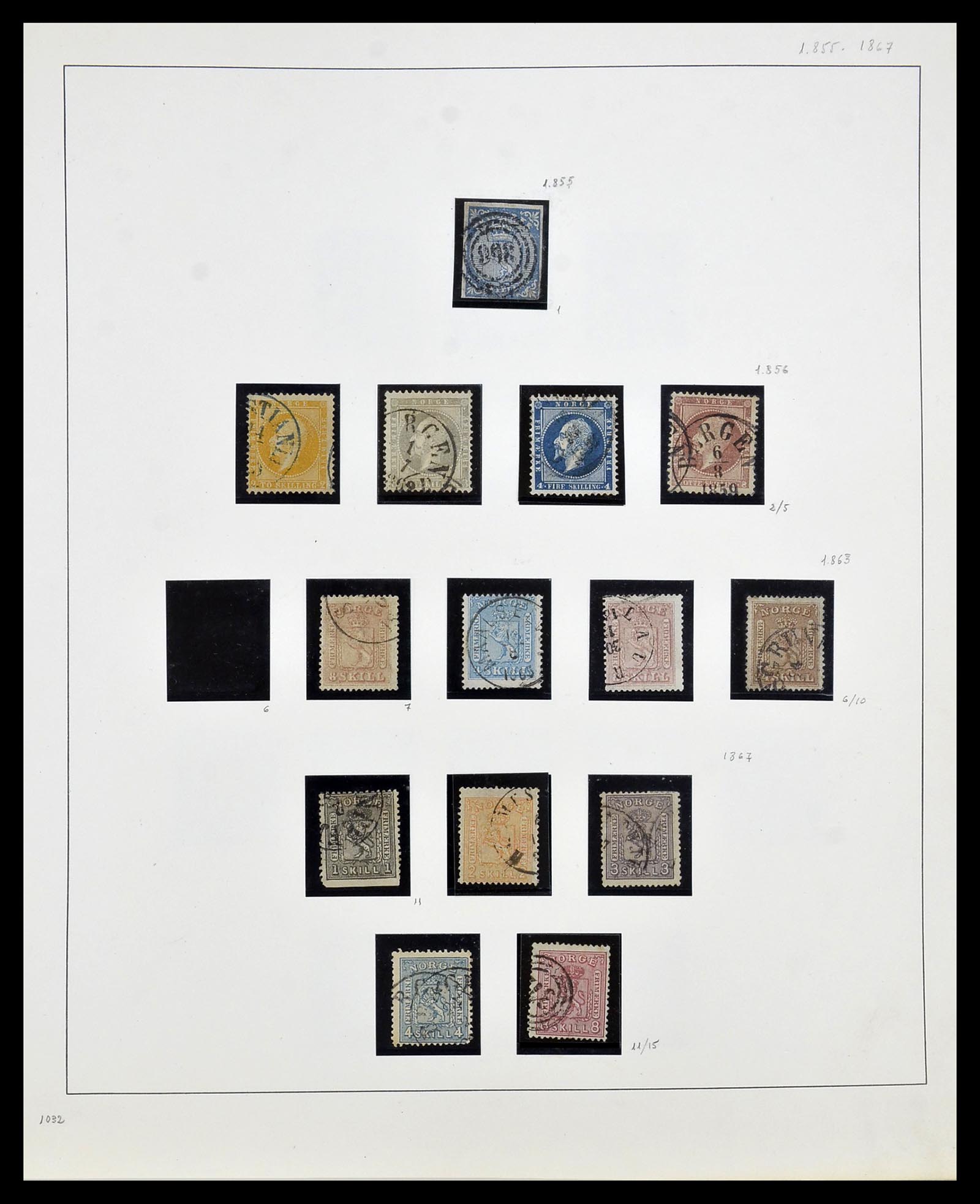 34168 001 - Postzegelverzameling 34168 Noorwegen 1855-1985.