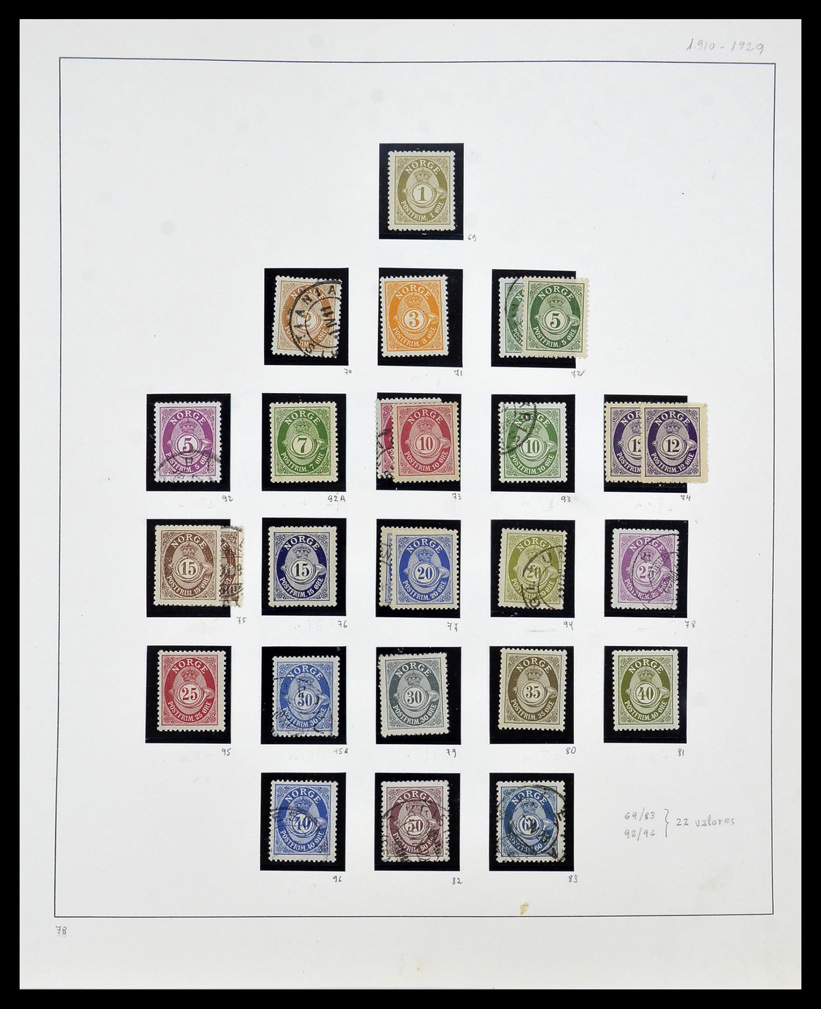 34168 005 - Postzegelverzameling 34168 Noorwegen 1855-1985.