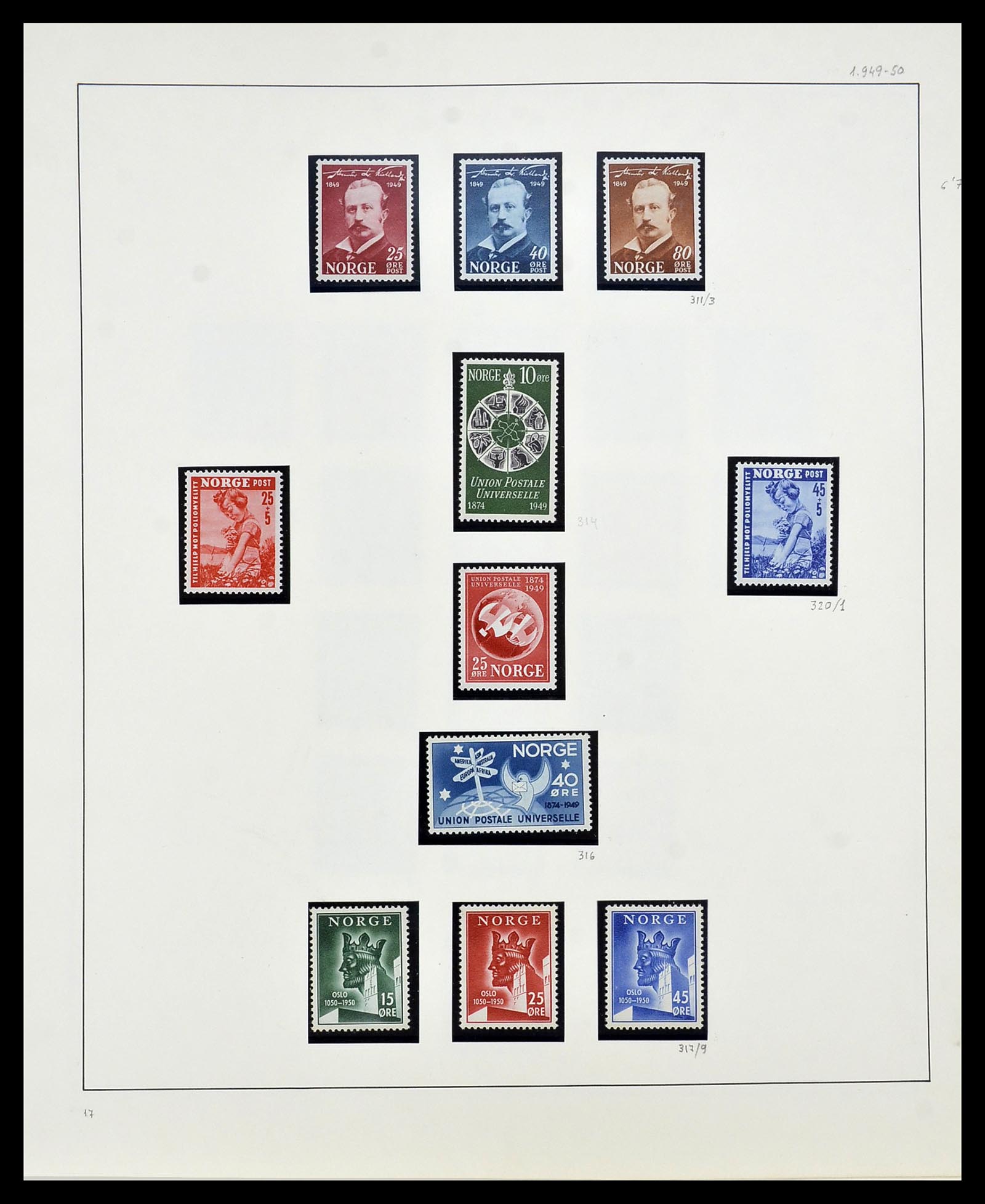 34168 024 - Postzegelverzameling 34168 Noorwegen 1855-1985.