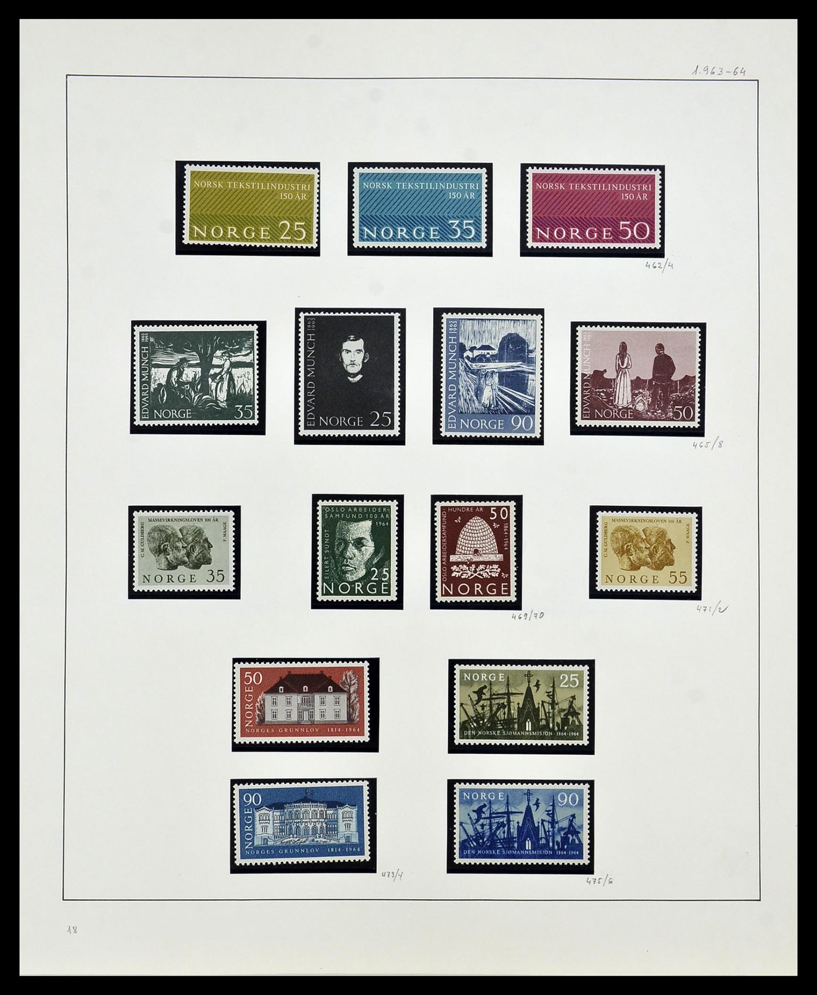 34168 035 - Postzegelverzameling 34168 Noorwegen 1855-1985.