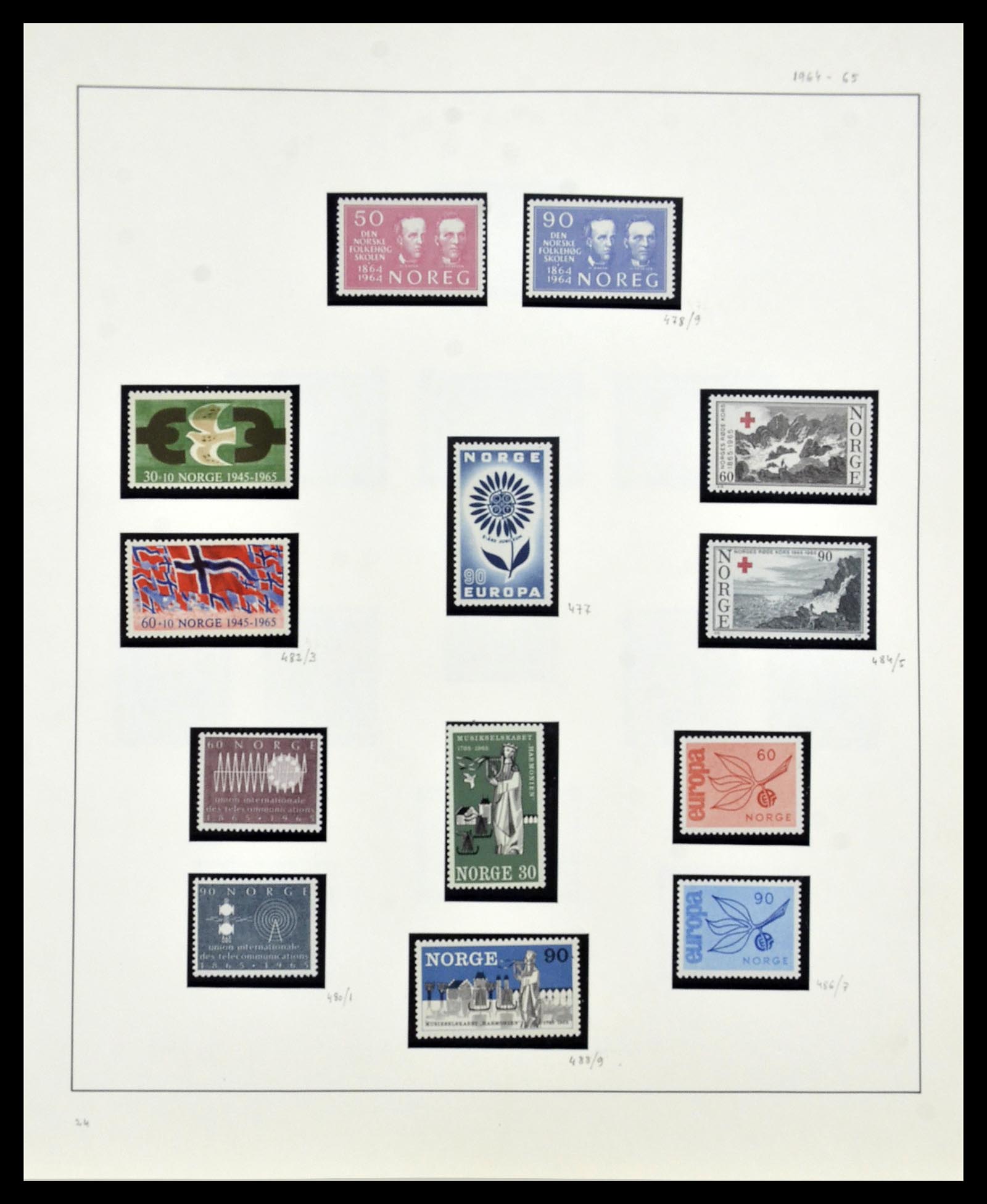 34168 037 - Postzegelverzameling 34168 Noorwegen 1855-1985.