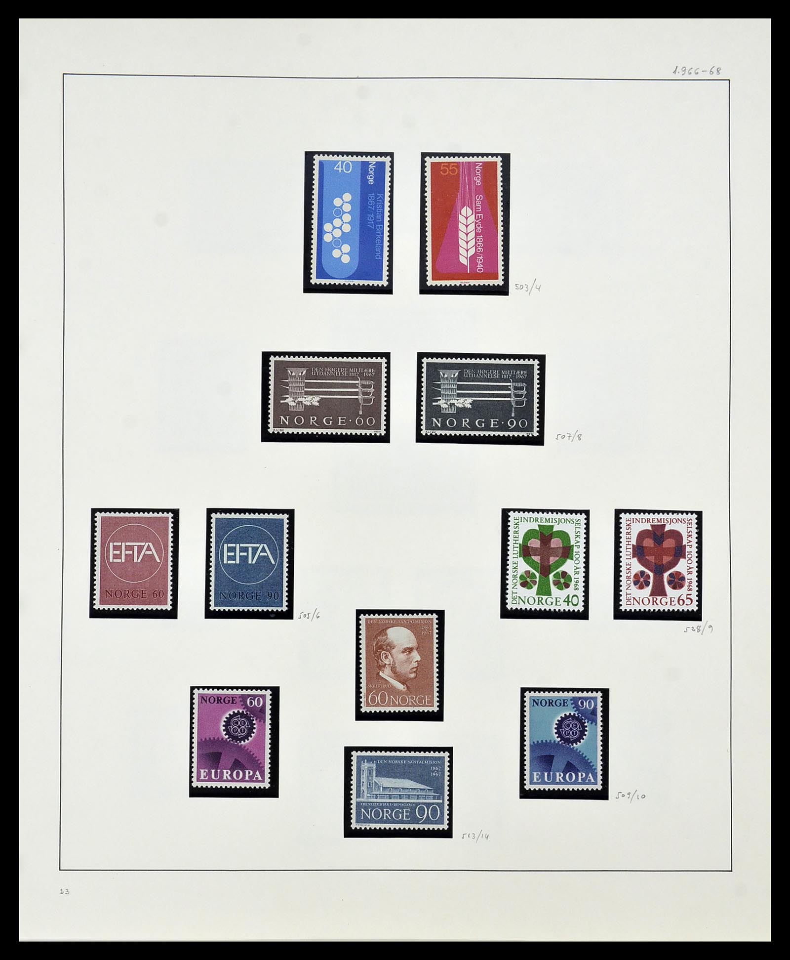 34168 039 - Postzegelverzameling 34168 Noorwegen 1855-1985.