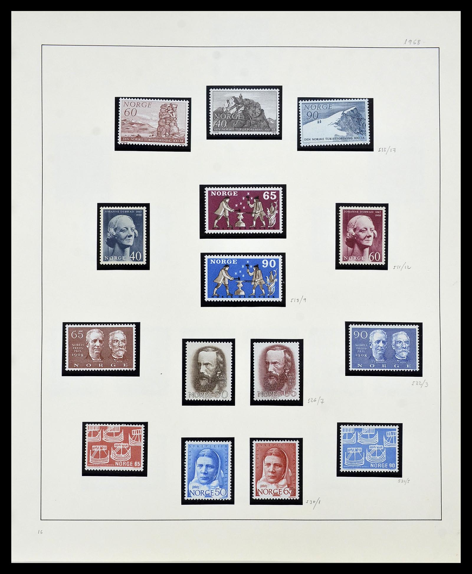 34168 040 - Postzegelverzameling 34168 Noorwegen 1855-1985.