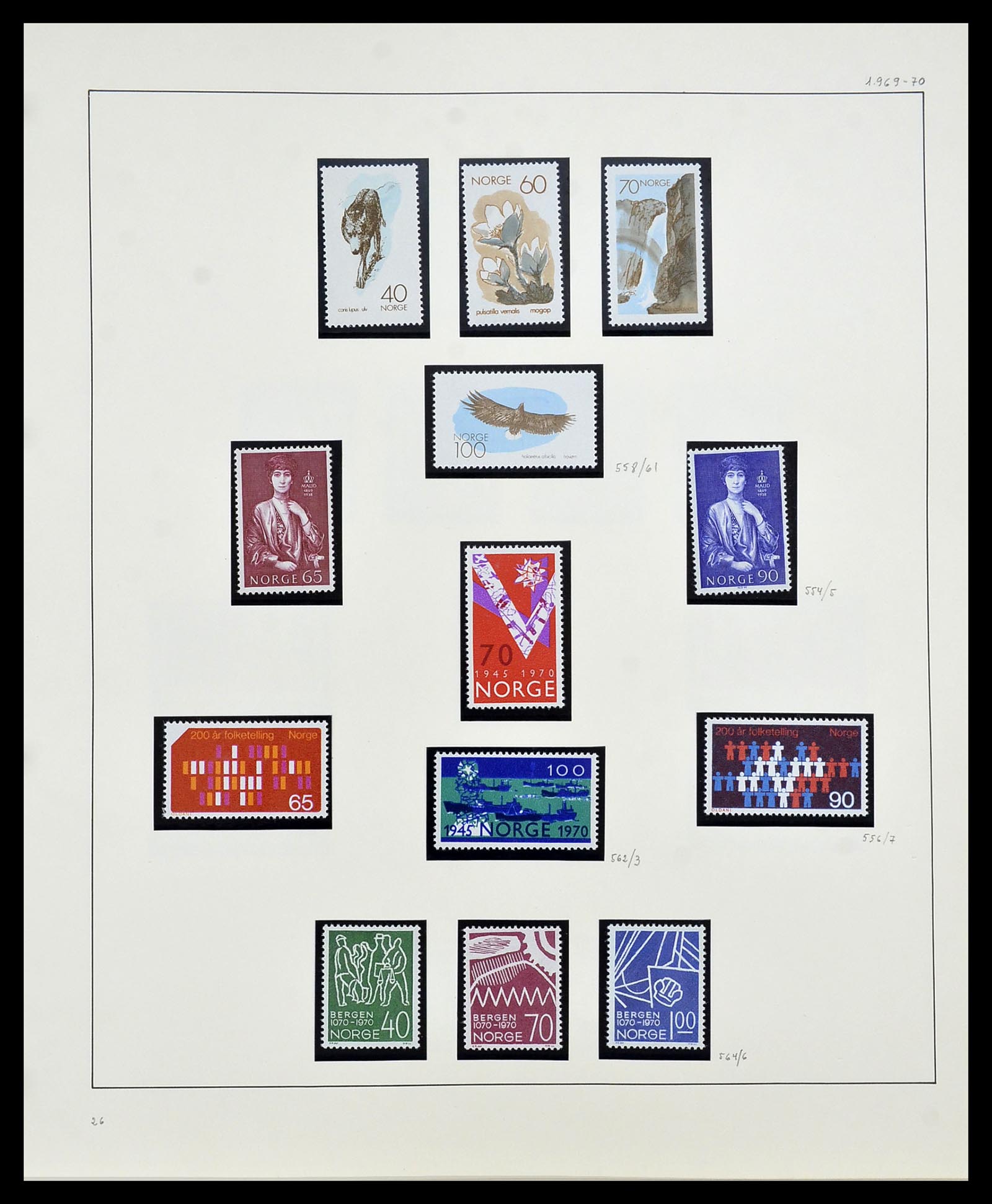 34168 042 - Postzegelverzameling 34168 Noorwegen 1855-1985.
