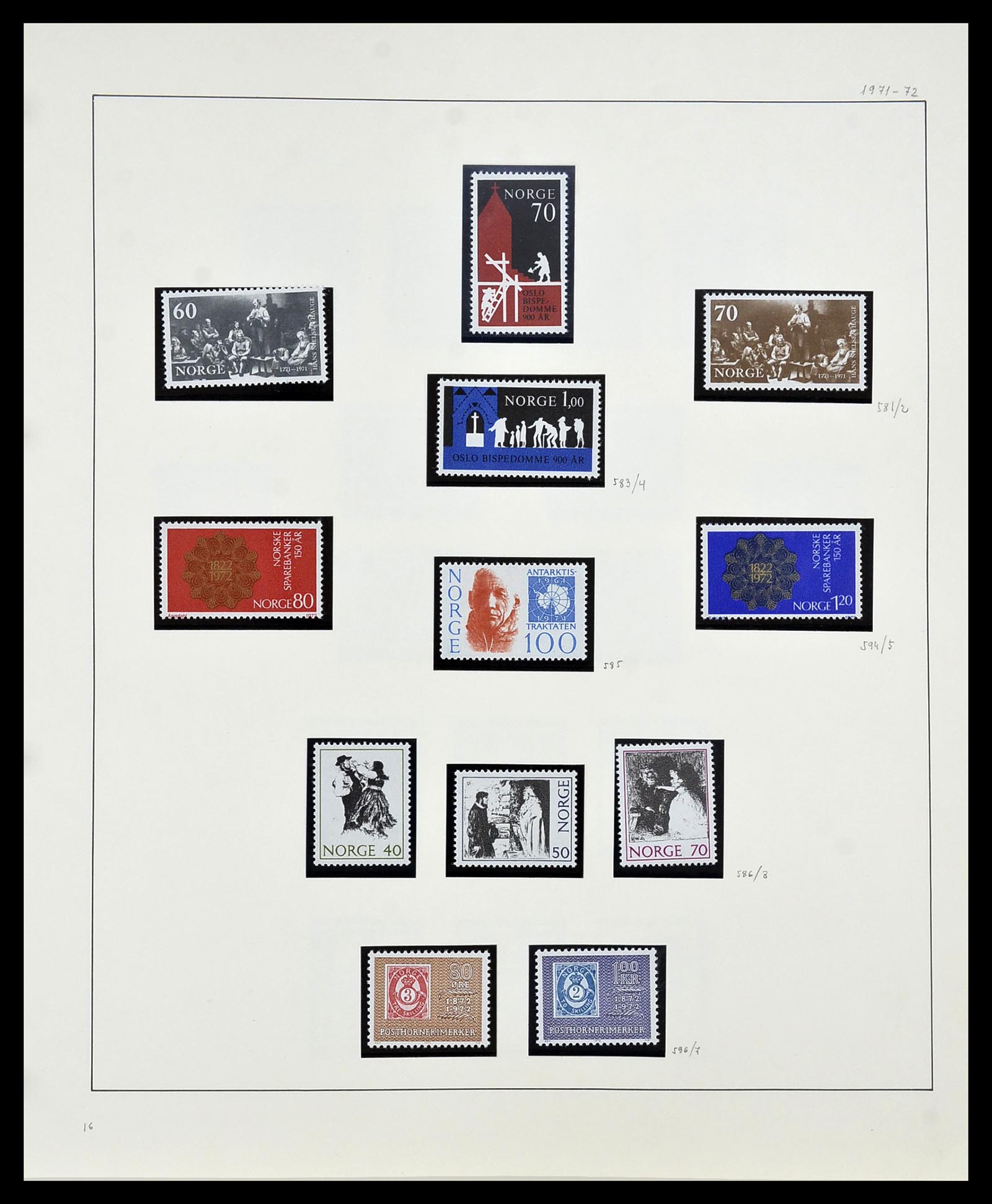 34168 044 - Postzegelverzameling 34168 Noorwegen 1855-1985.