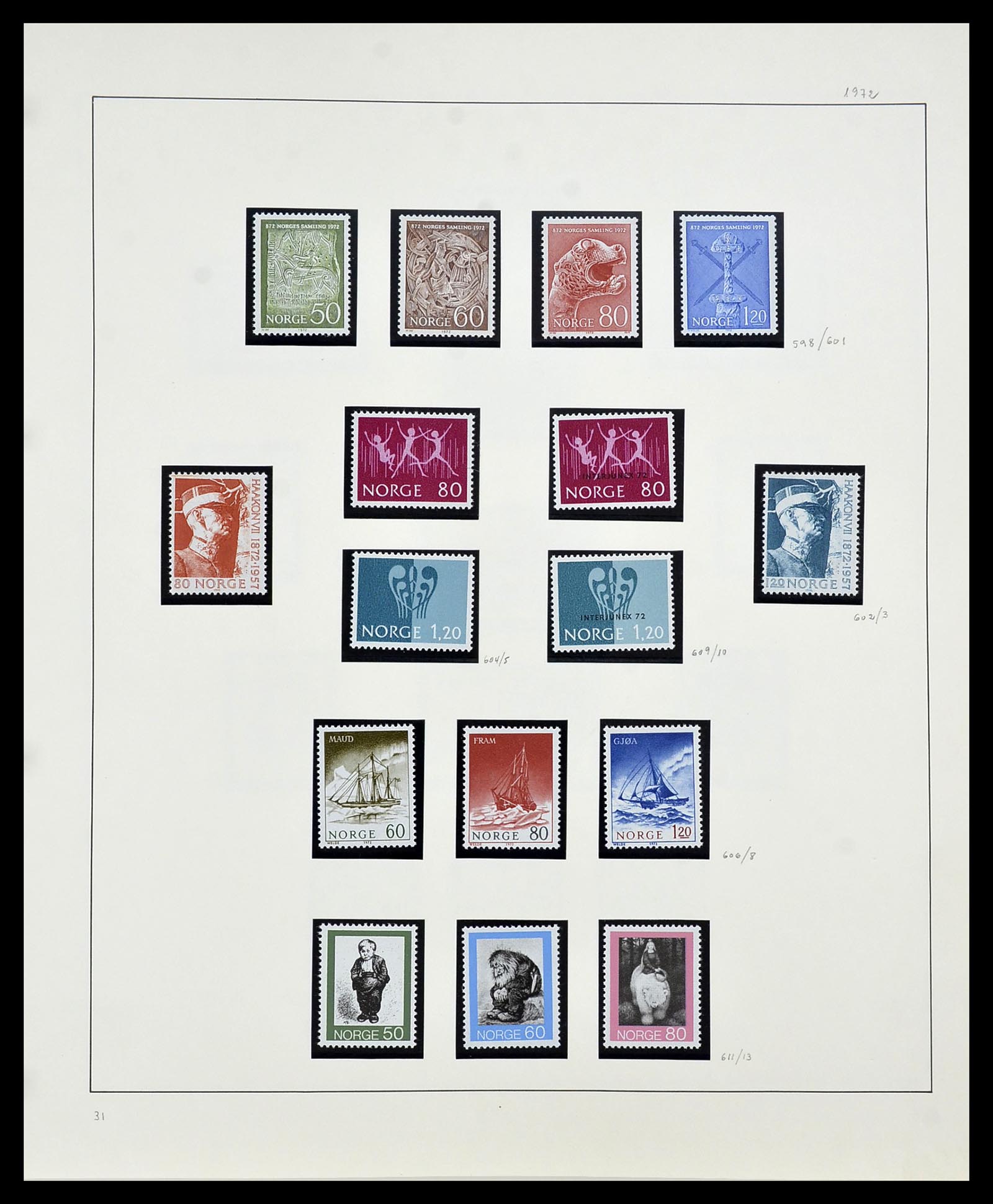 34168 045 - Postzegelverzameling 34168 Noorwegen 1855-1985.