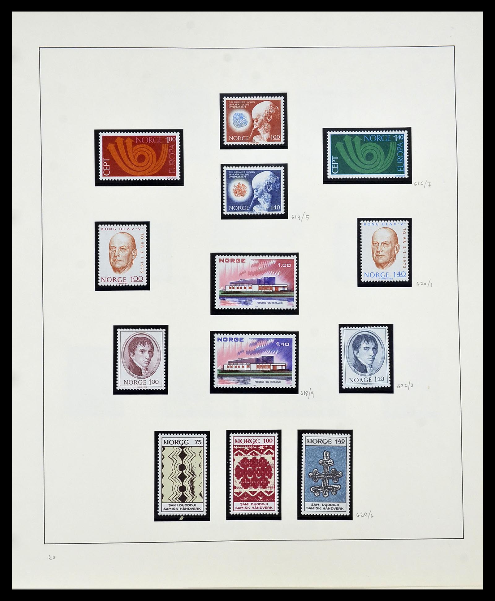 34168 046 - Postzegelverzameling 34168 Noorwegen 1855-1985.
