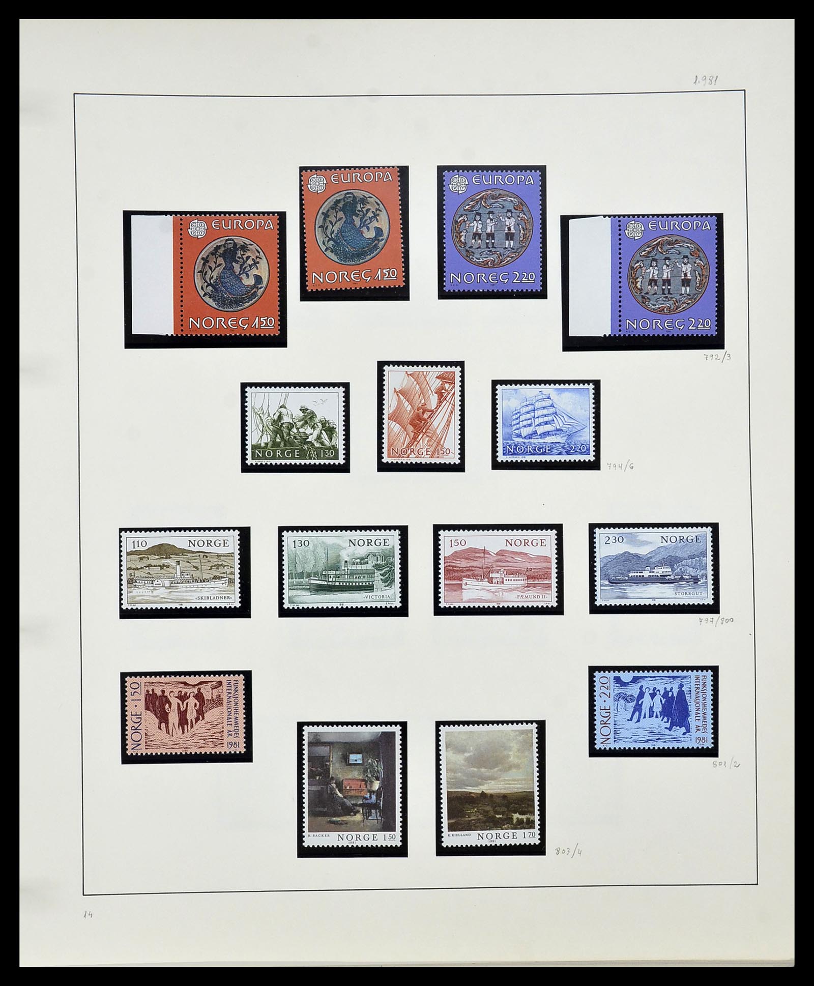 34168 066 - Postzegelverzameling 34168 Noorwegen 1855-1985.