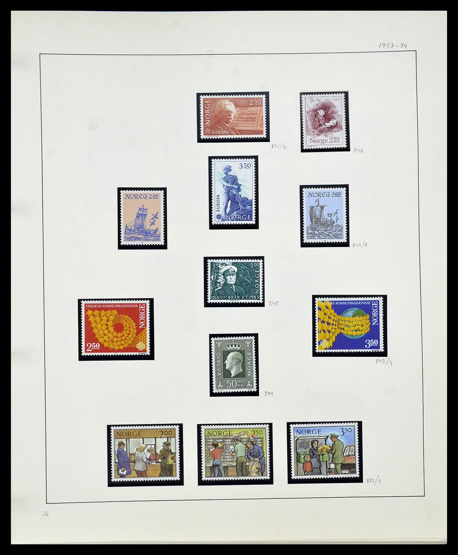 34168 070 - Postzegelverzameling 34168 Noorwegen 1855-1985.