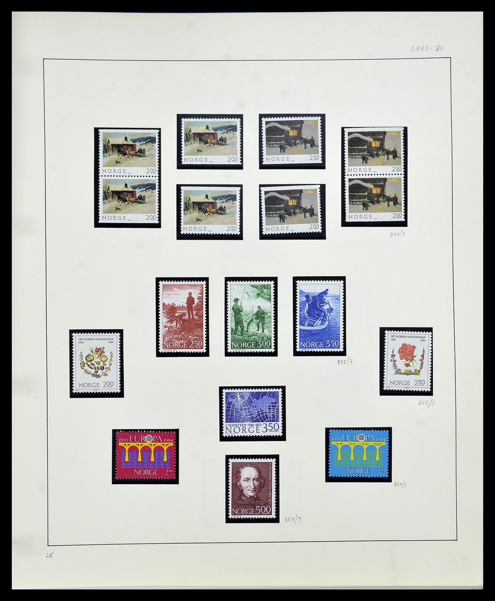 34168 071 - Postzegelverzameling 34168 Noorwegen 1855-1985.