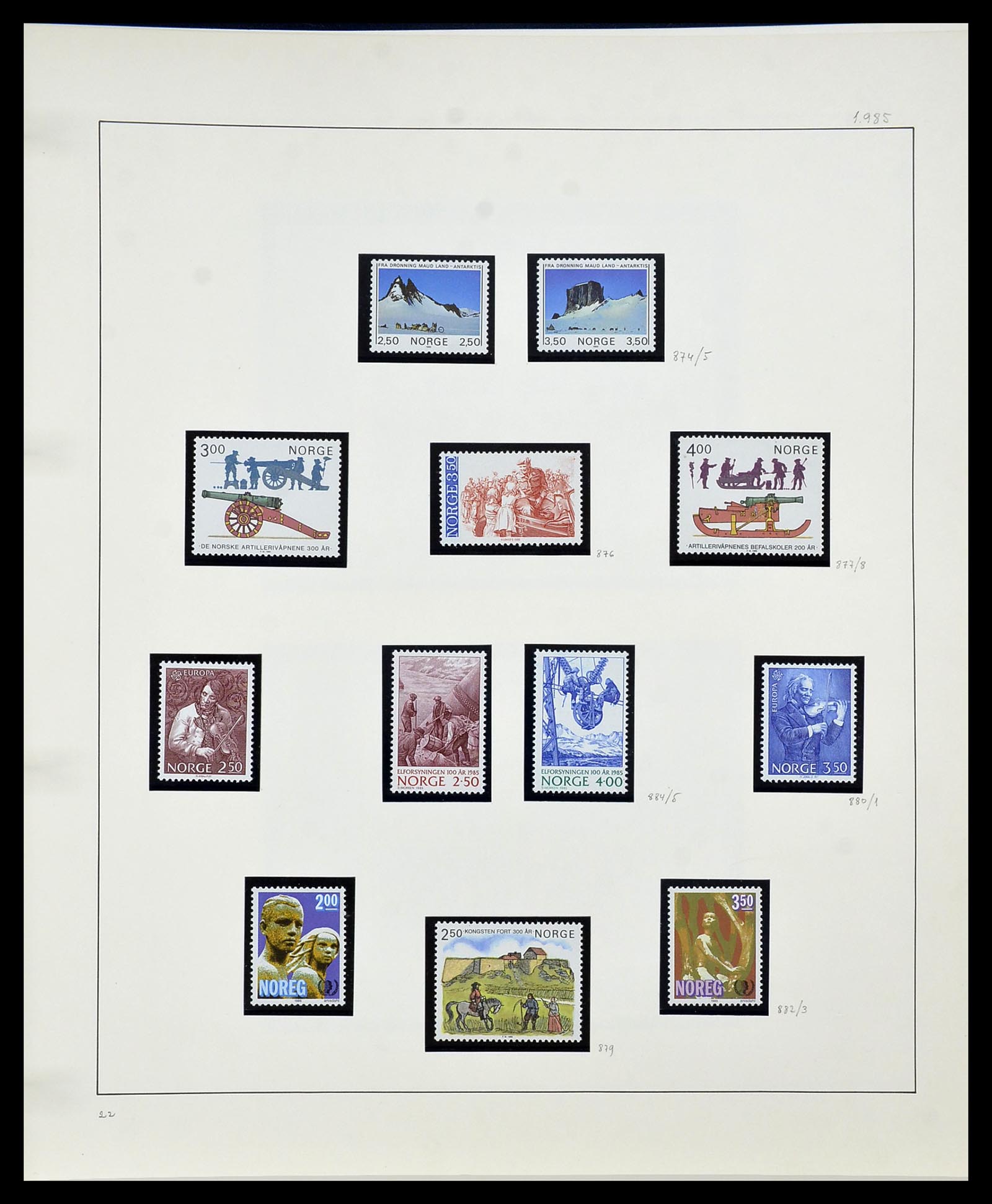 34168 073 - Postzegelverzameling 34168 Noorwegen 1855-1985.