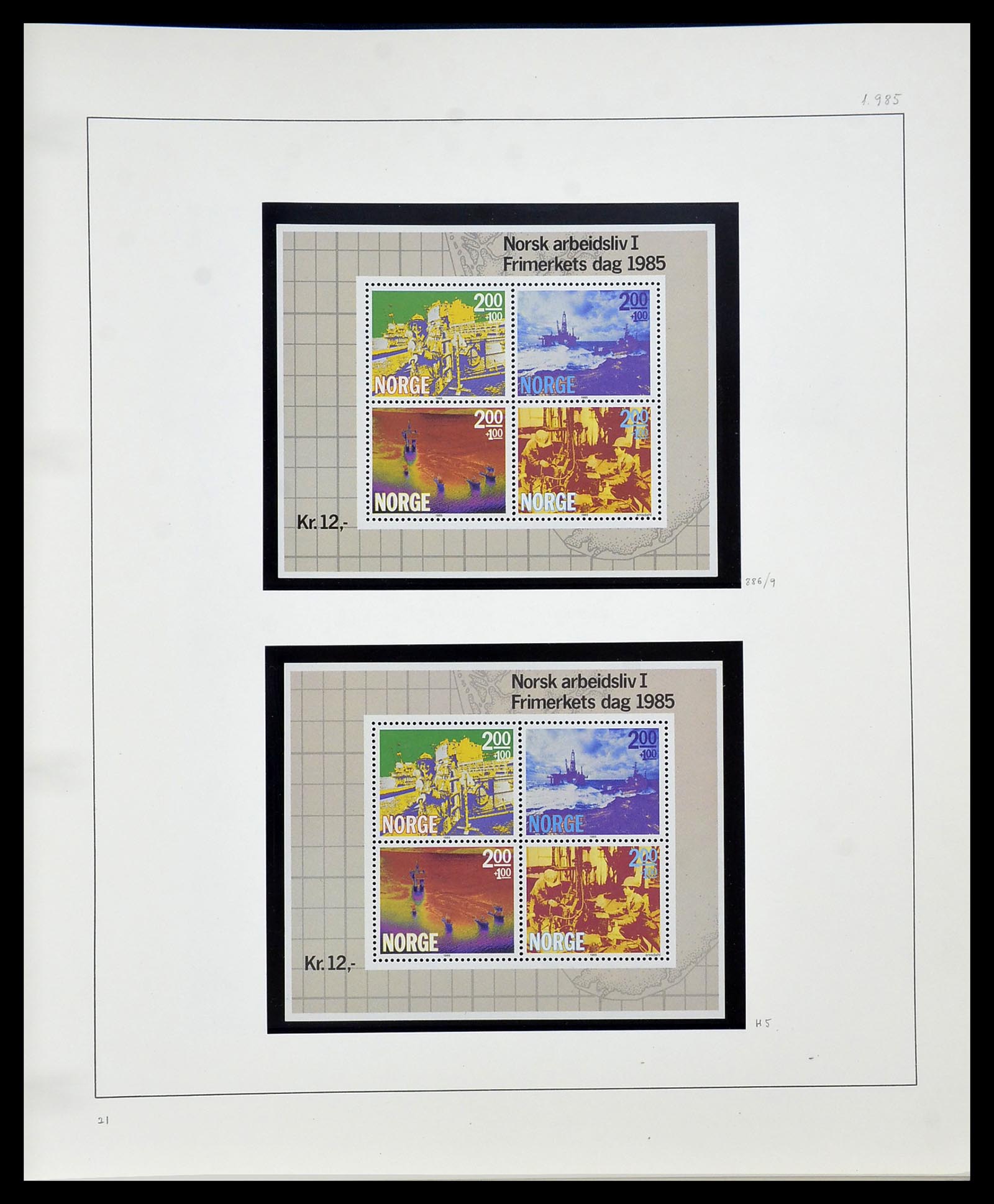 34168 074 - Postzegelverzameling 34168 Noorwegen 1855-1985.