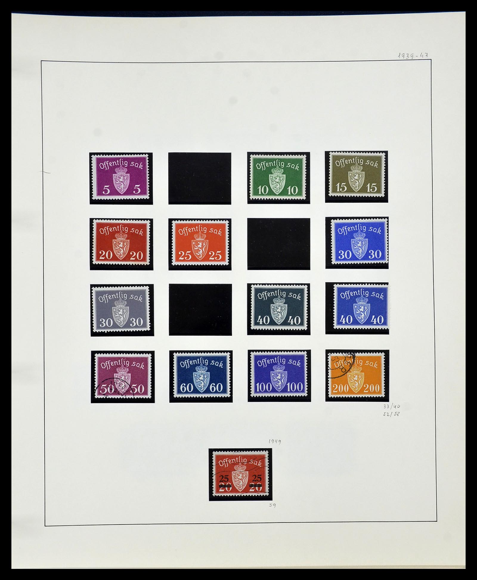 34168 080 - Postzegelverzameling 34168 Noorwegen 1855-1985.