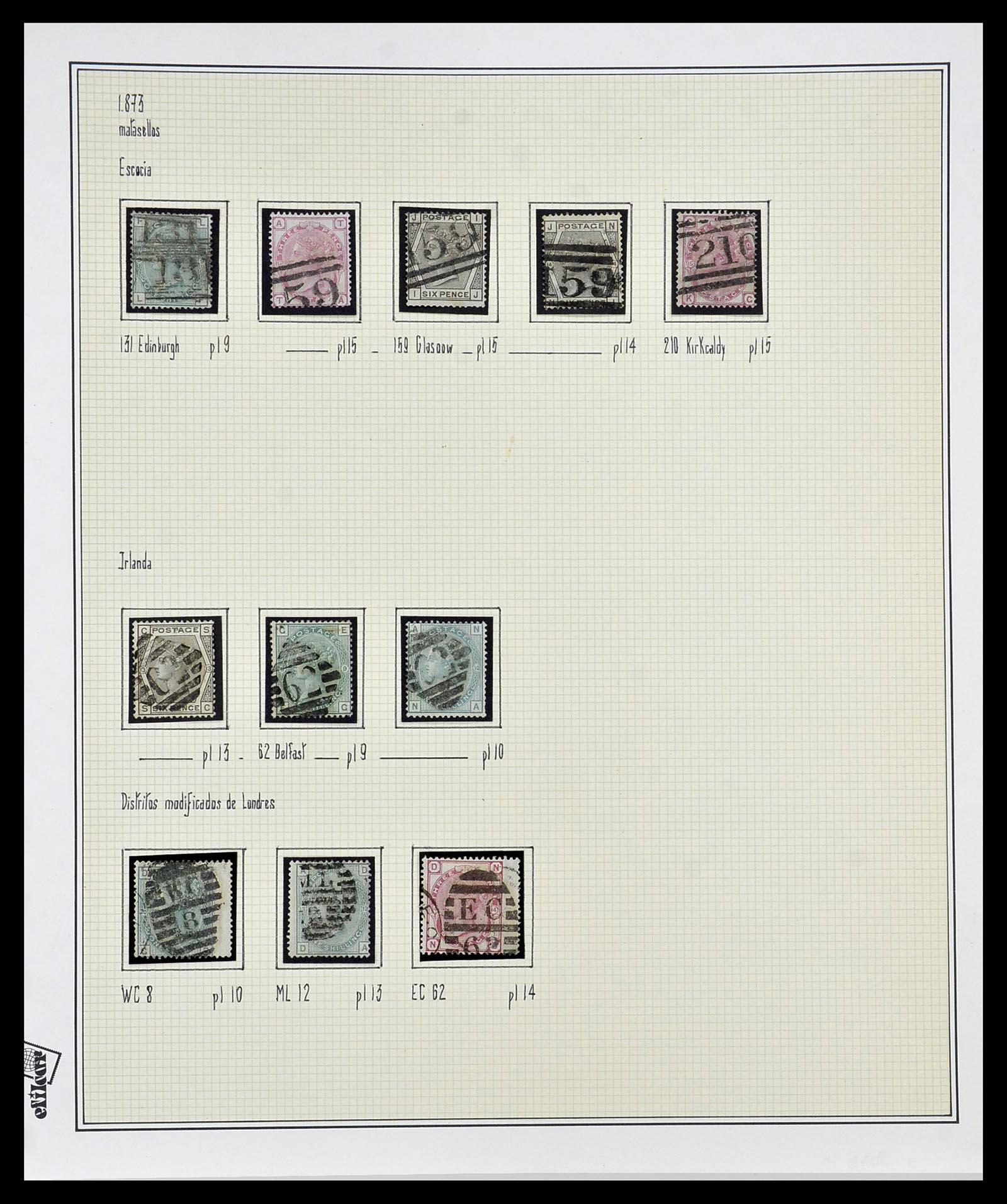 34170 010 - Postzegelverzameling 34170 Engeland 1867-1900.