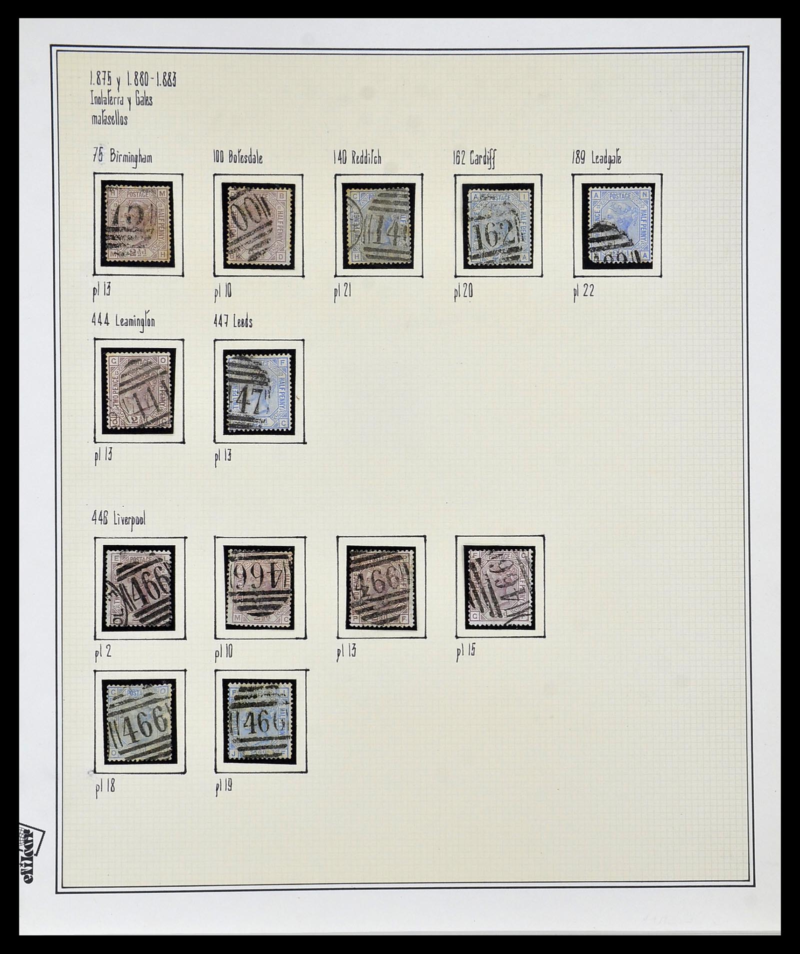 34170 015 - Postzegelverzameling 34170 Engeland 1867-1900.