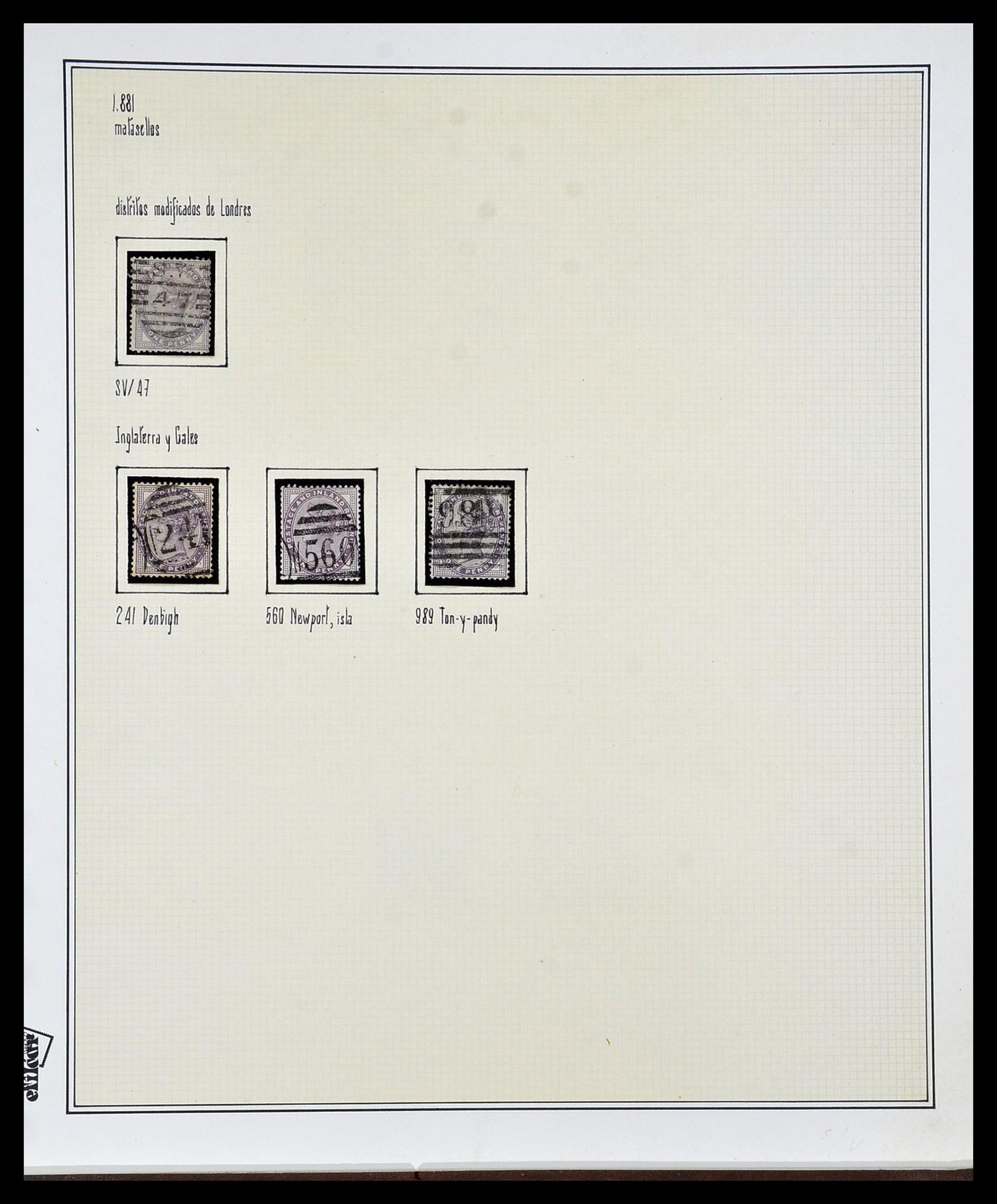 34170 019 - Postzegelverzameling 34170 Engeland 1867-1900.