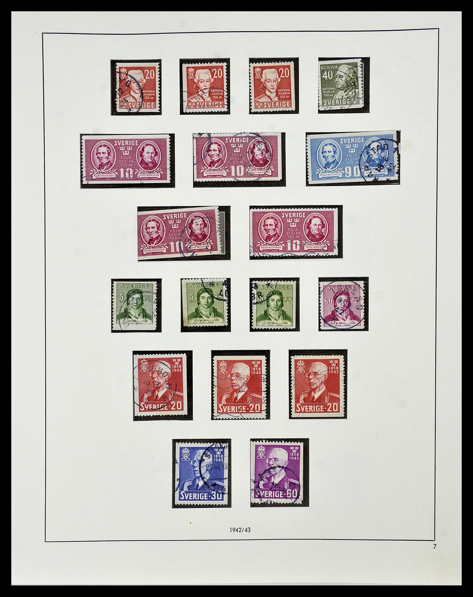 34184 025 - Postzegelverzameling 34184 Zweden 1855-1968.