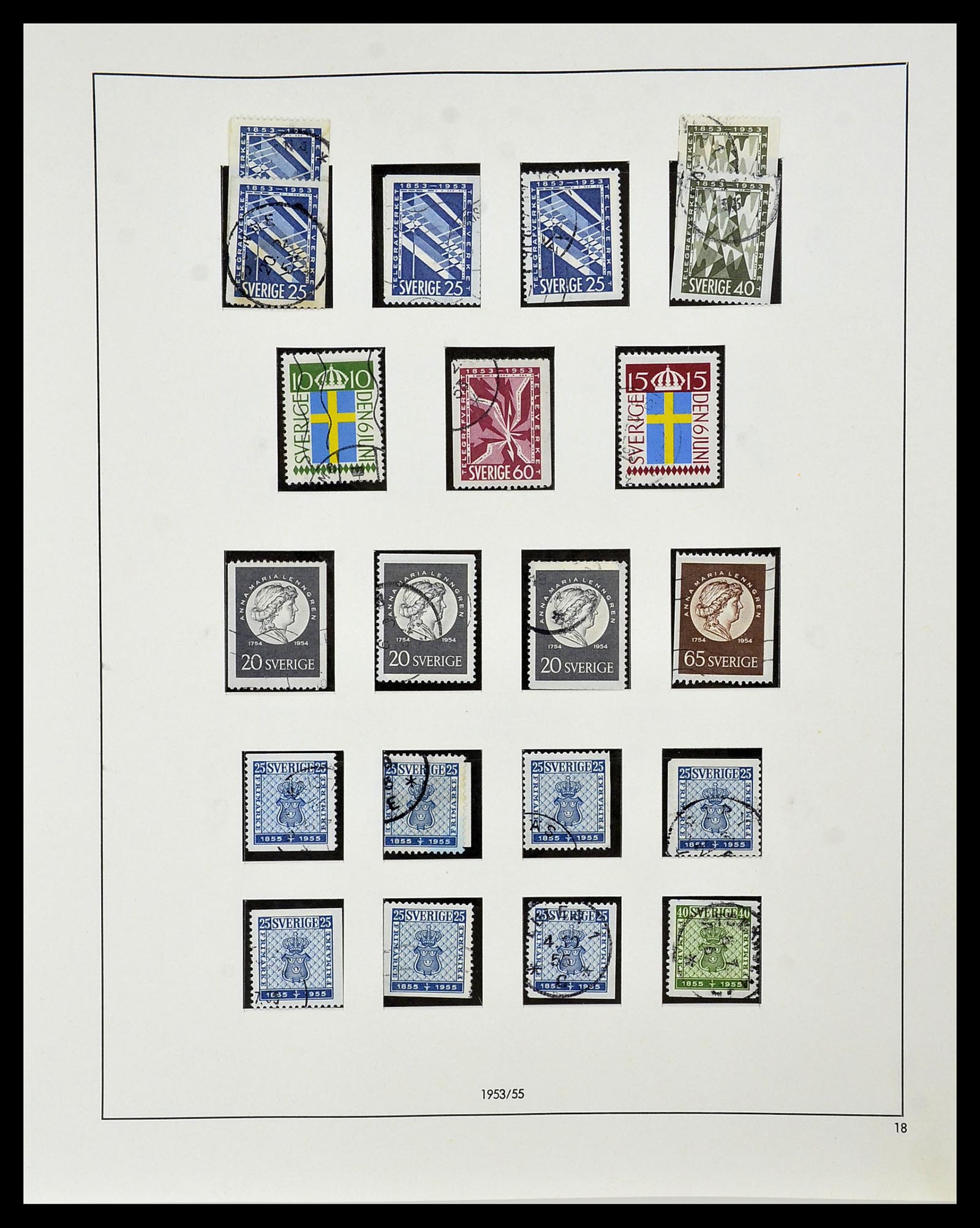 34184 036 - Postzegelverzameling 34184 Zweden 1855-1968.