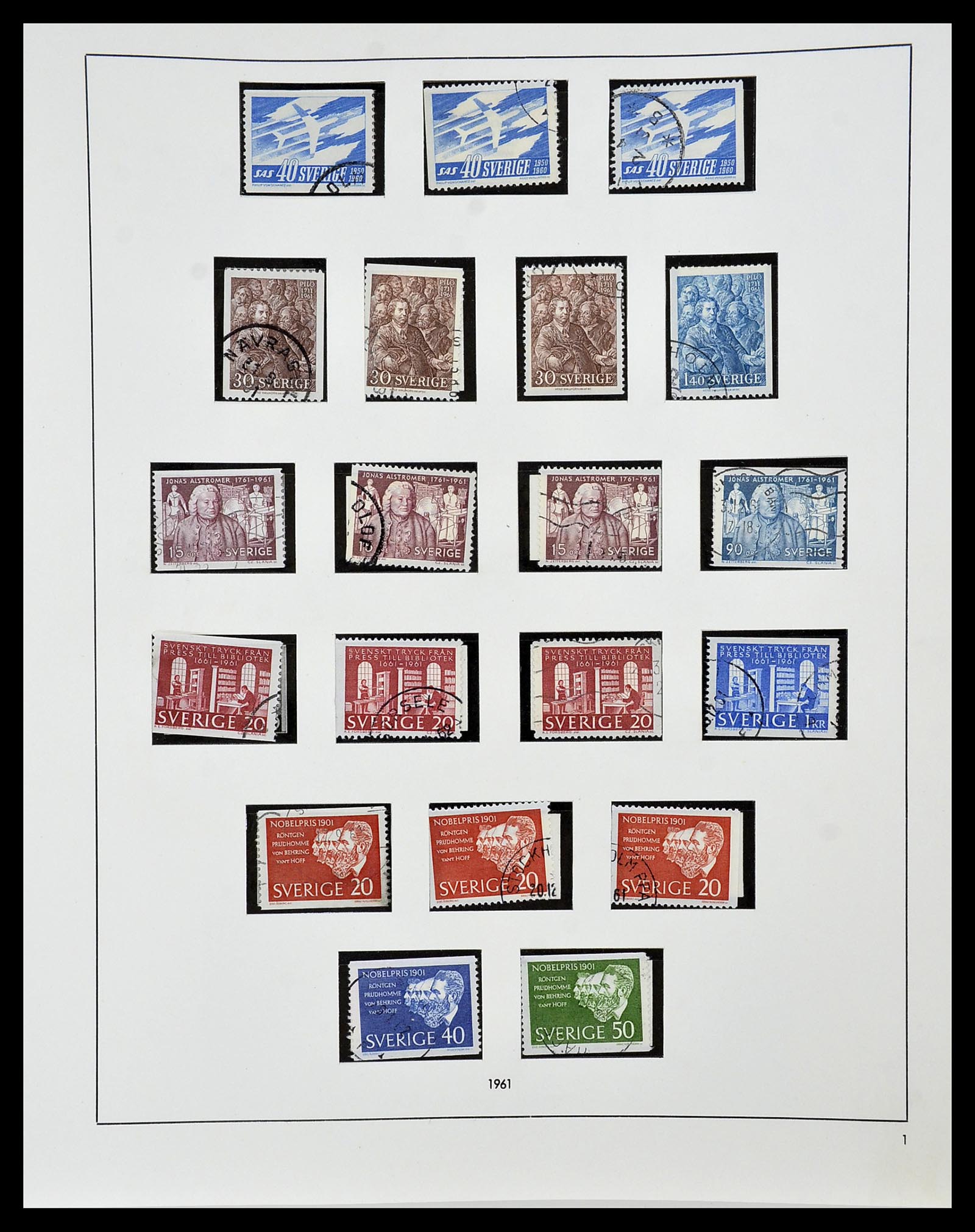 34184 044 - Postzegelverzameling 34184 Zweden 1855-1968.