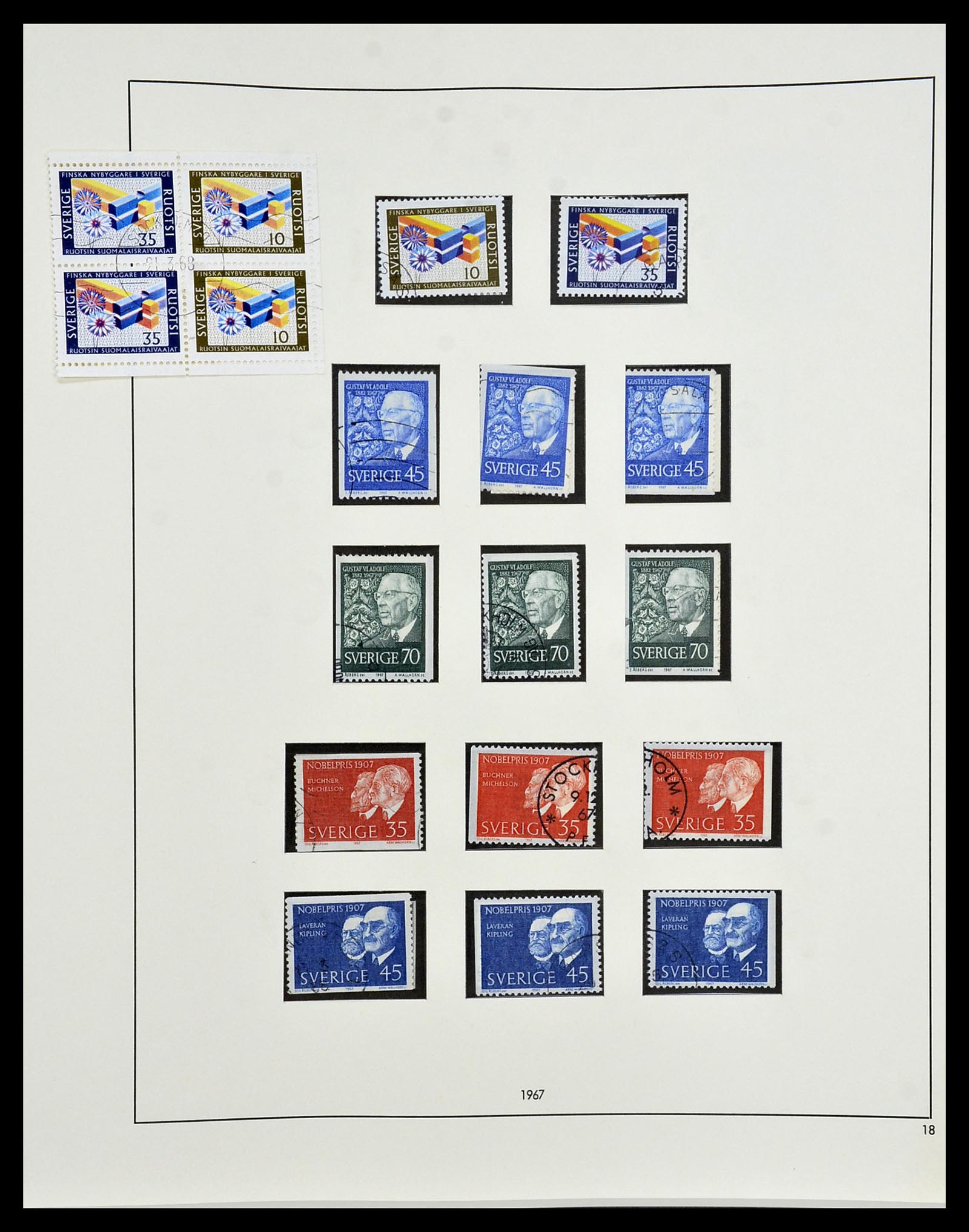 34184 063 - Postzegelverzameling 34184 Zweden 1855-1968.