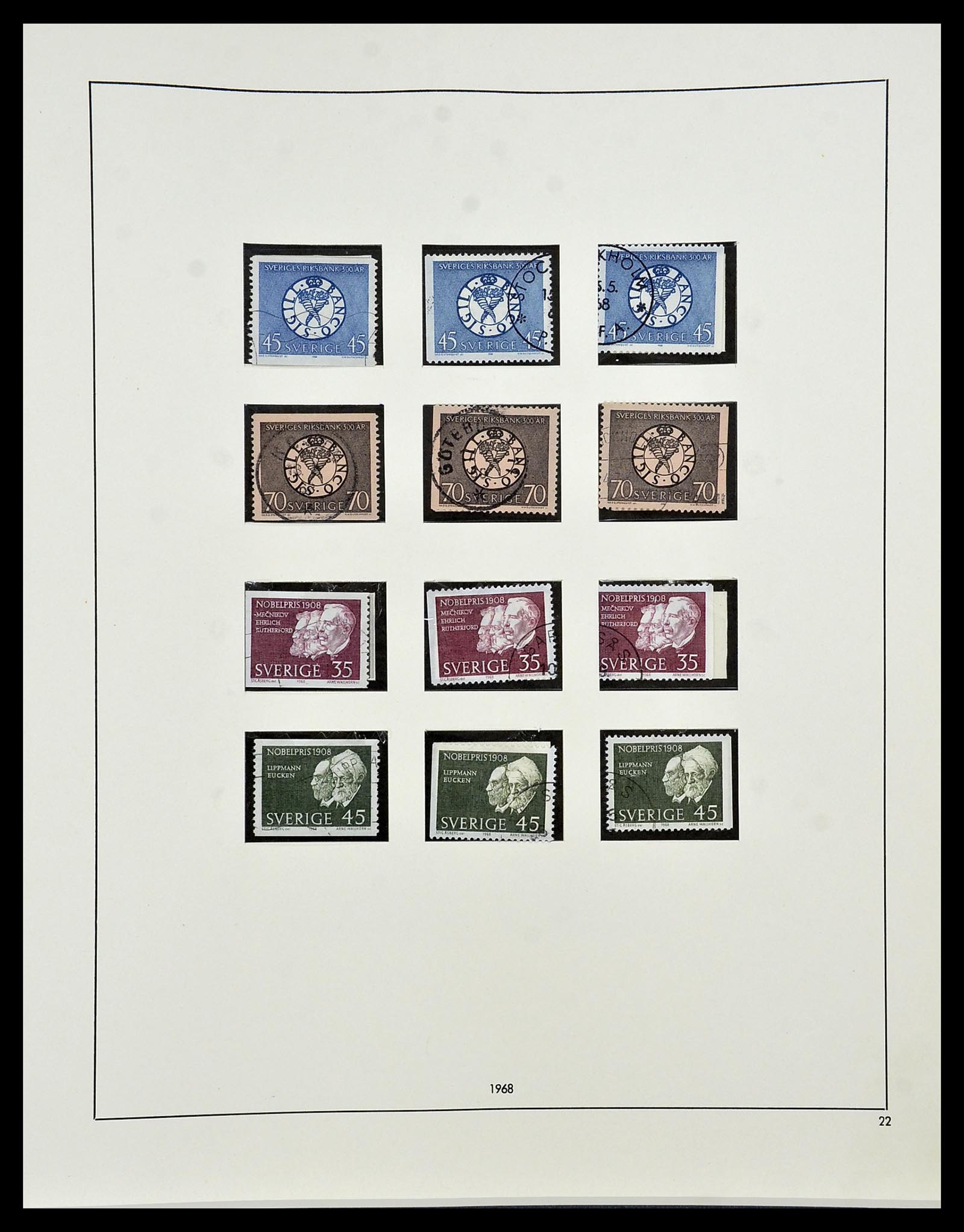 34184 070 - Postzegelverzameling 34184 Zweden 1855-1968.