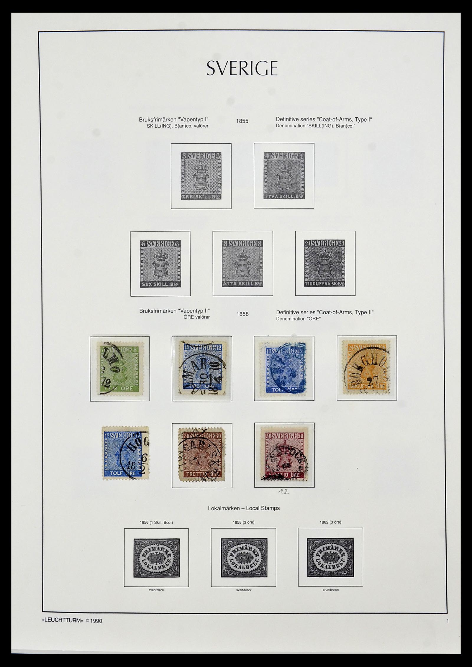 34186 001 - Postzegelverzameling 34186 Zweden 1858-1989.