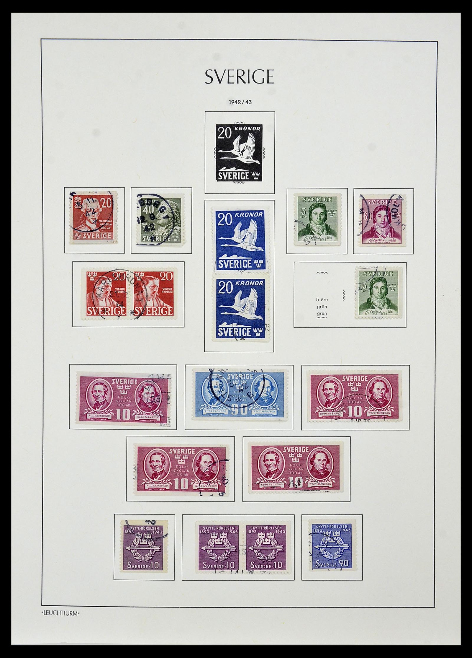 34186 041 - Postzegelverzameling 34186 Zweden 1858-1989.
