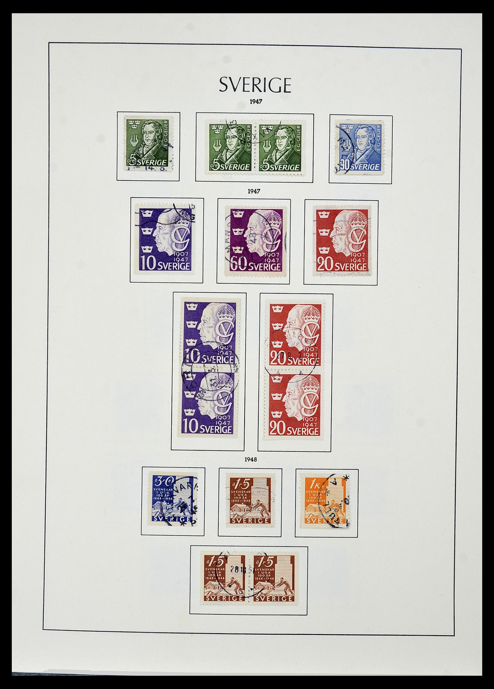 34186 046 - Postzegelverzameling 34186 Zweden 1858-1989.