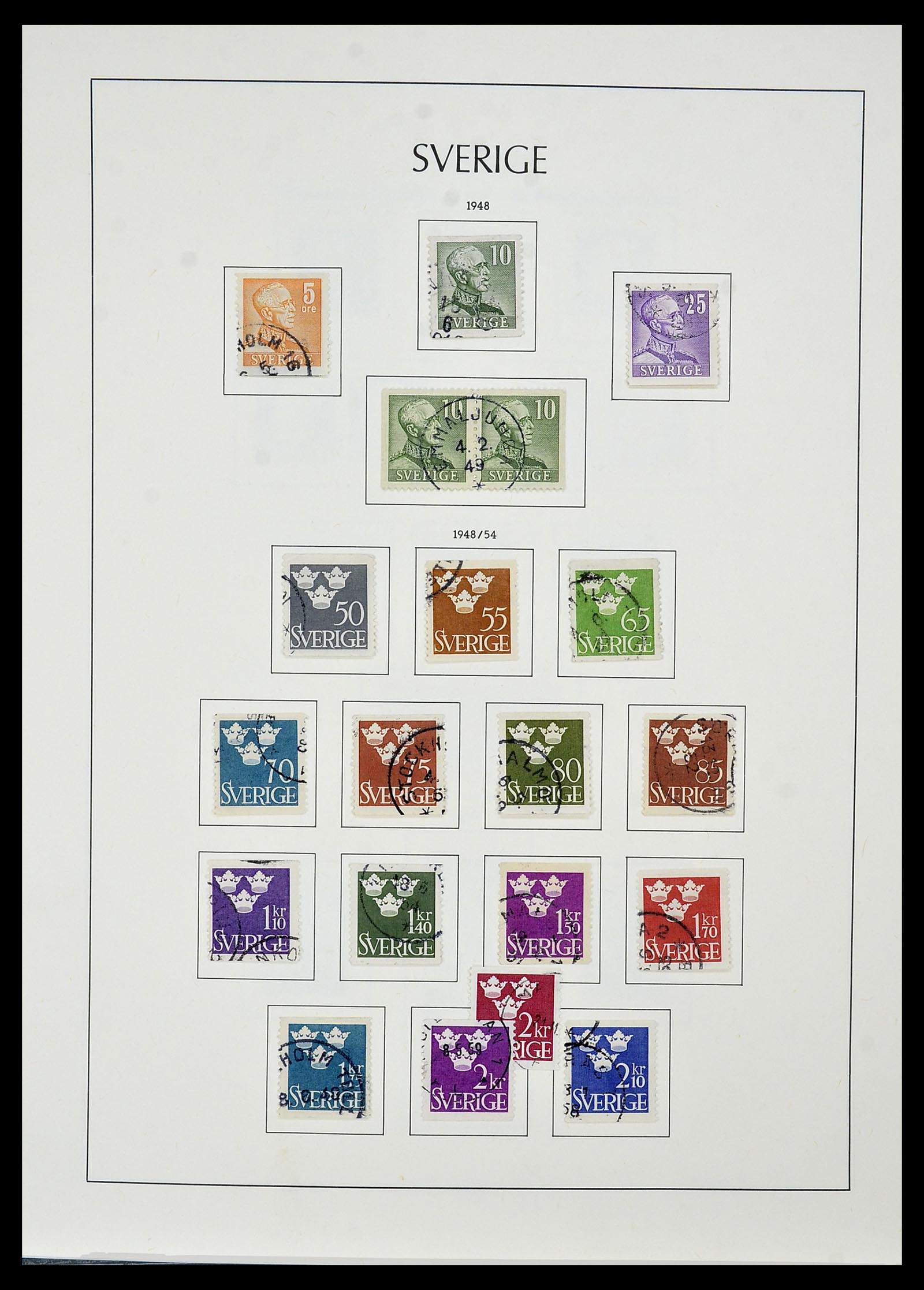 34186 047 - Postzegelverzameling 34186 Zweden 1858-1989.