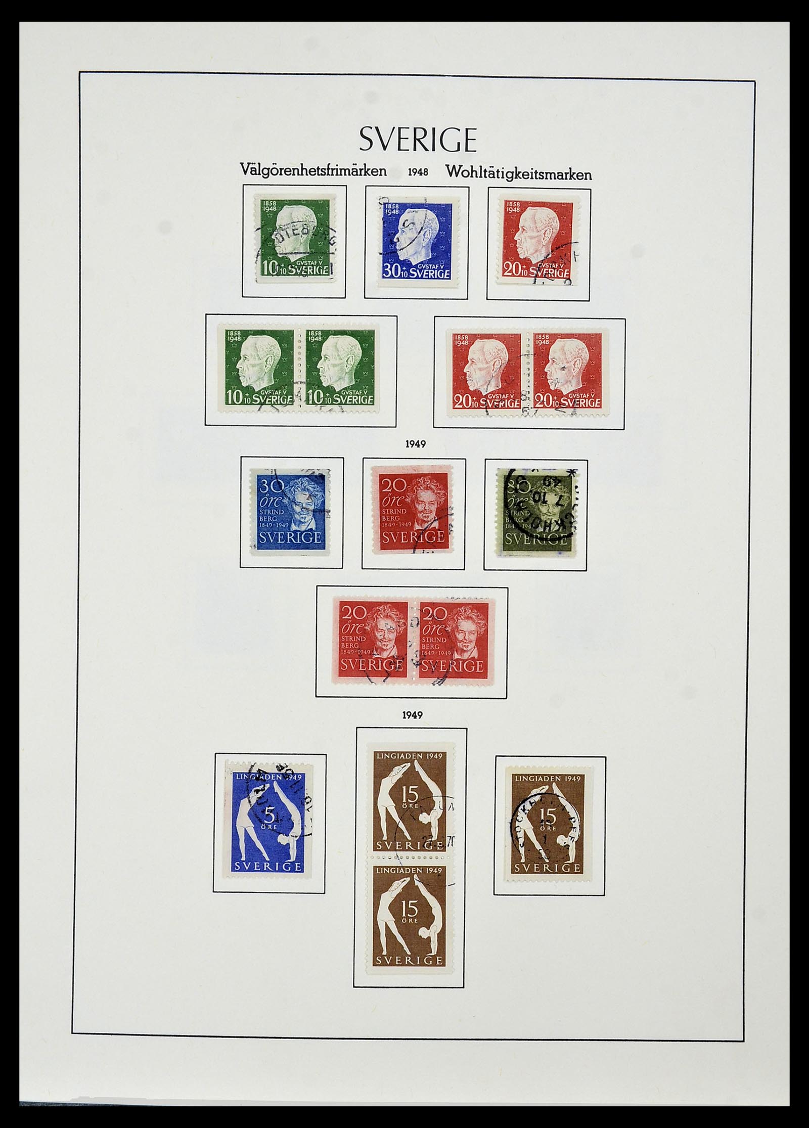 34186 048 - Postzegelverzameling 34186 Zweden 1858-1989.