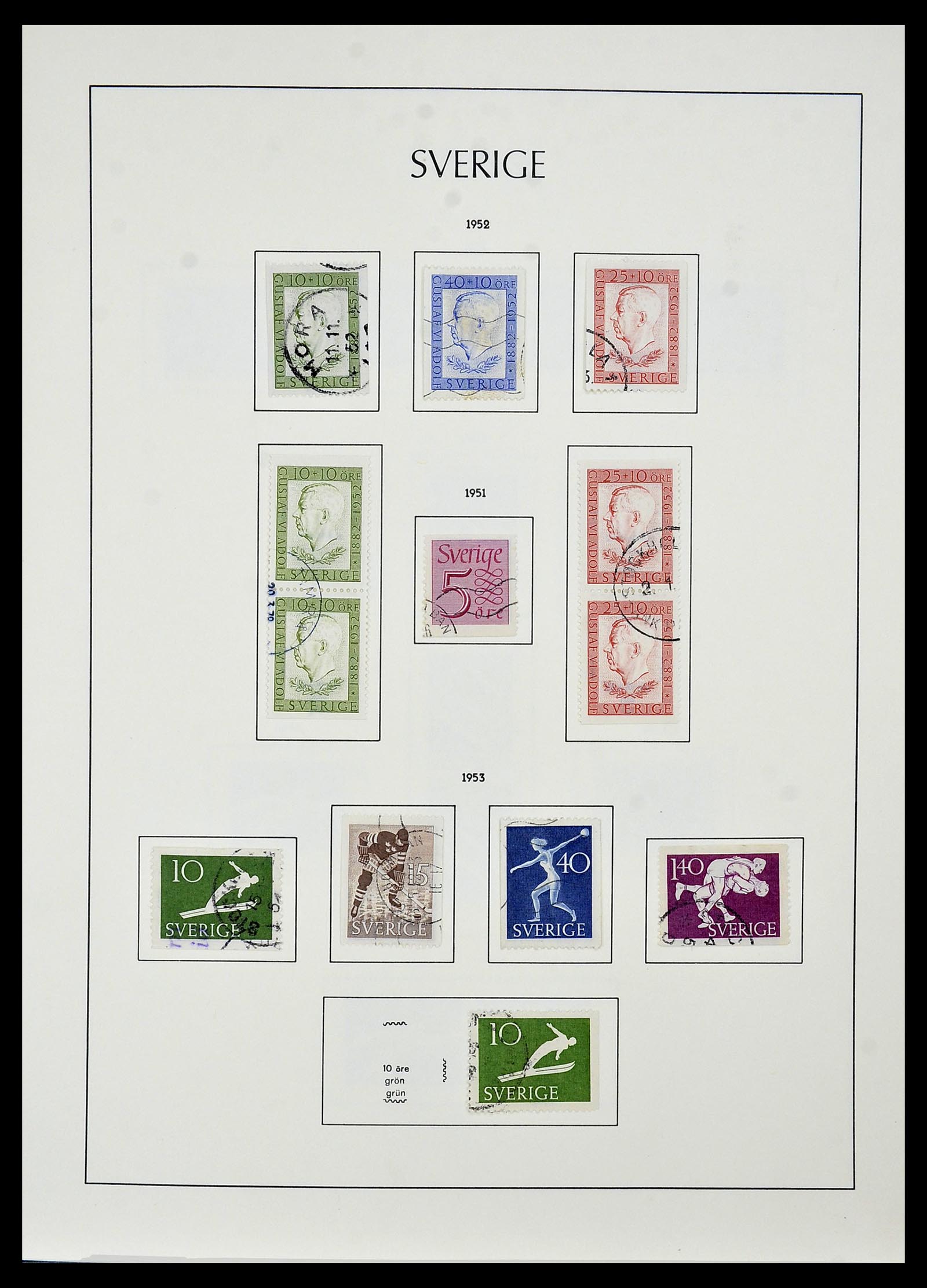 34186 052 - Postzegelverzameling 34186 Zweden 1858-1989.