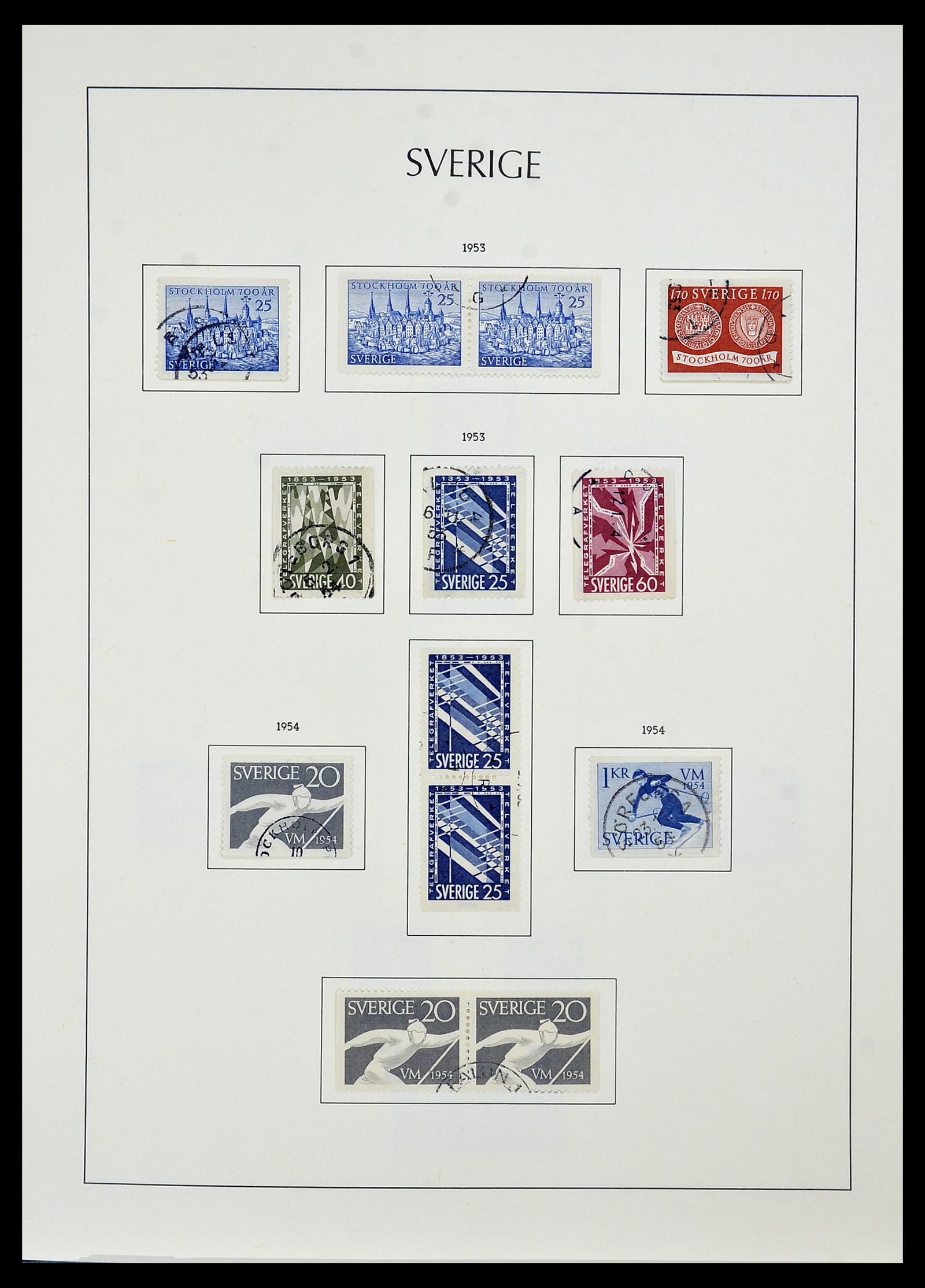 34186 053 - Postzegelverzameling 34186 Zweden 1858-1989.