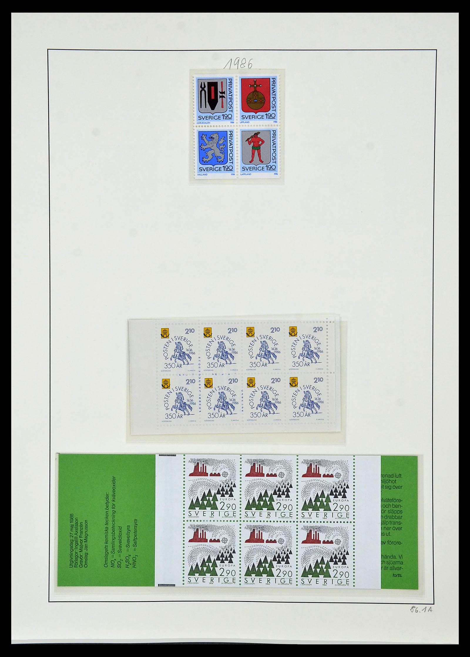 34186 212 - Postzegelverzameling 34186 Zweden 1858-1989.